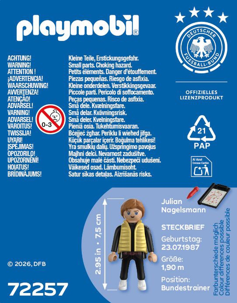 Playmobil® Jeu de construction »Julian Nagelsmann (72257), DFB« fabriqué en Europe