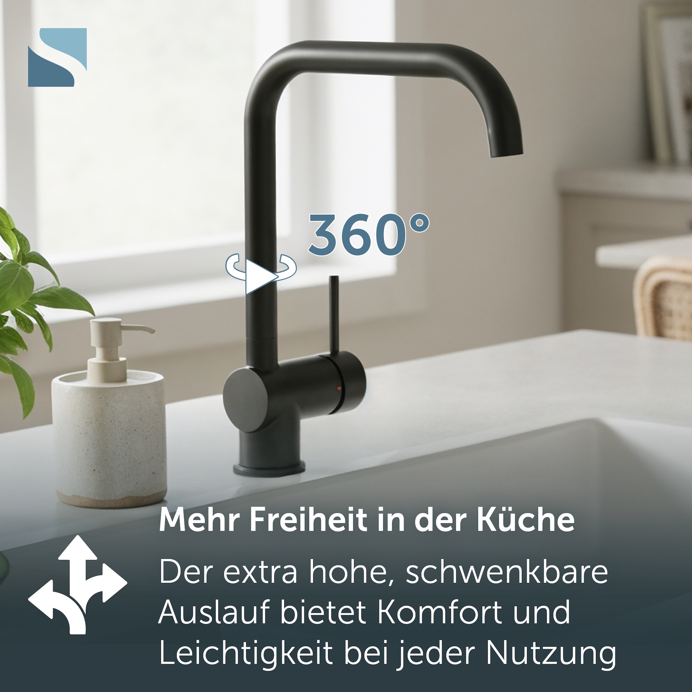 Schütte Spültischarmatur »YORK« Küchenarmatur, 360° schwenkbar, Marken-Mischdüse