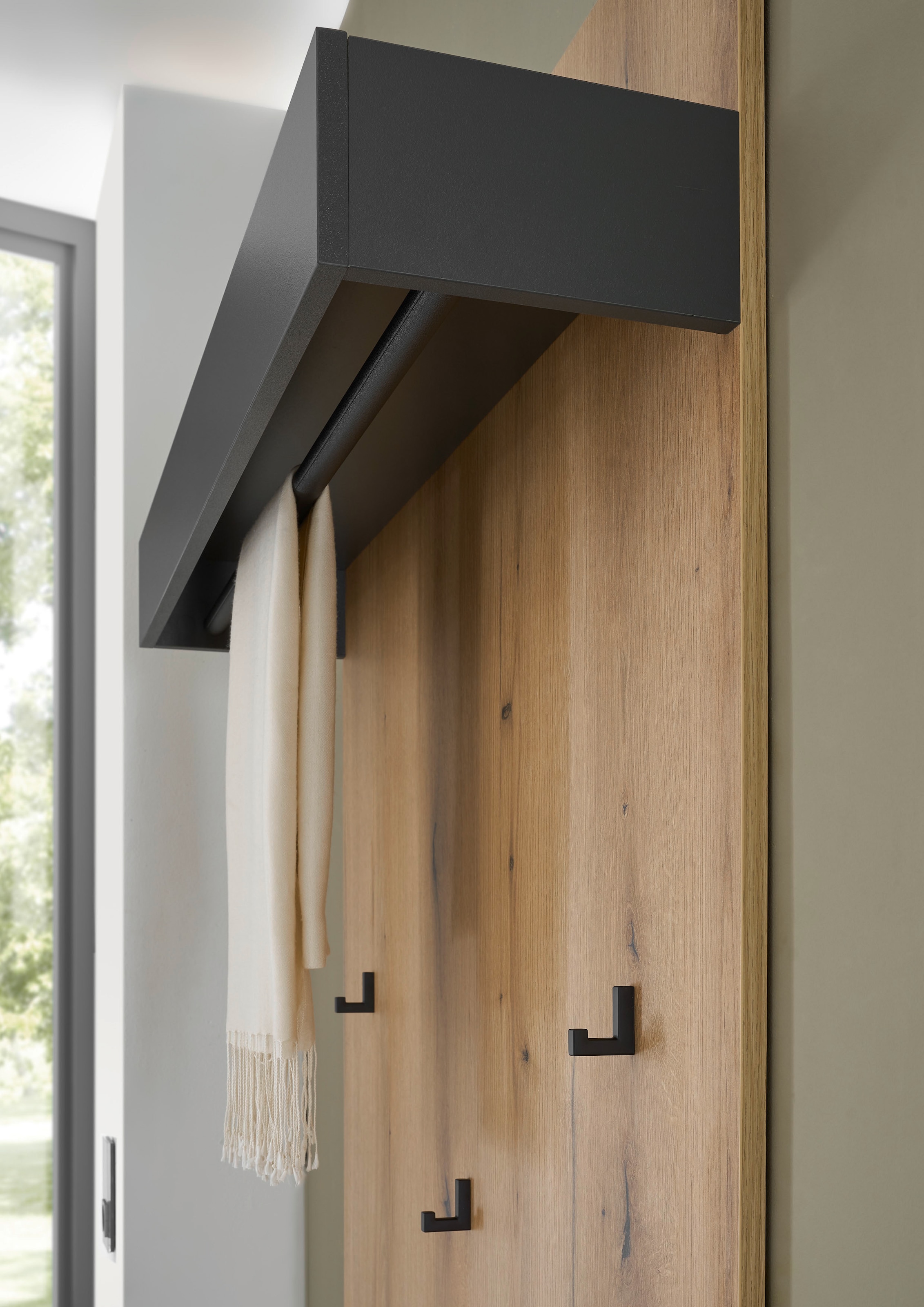 Home affaire Panneau de vestiaire »GiRON/CiTY, Wandregal in vier Farben, Flurgarderobe mit Hutablage« mit Kleiderstange und Haken, 100 cm breit