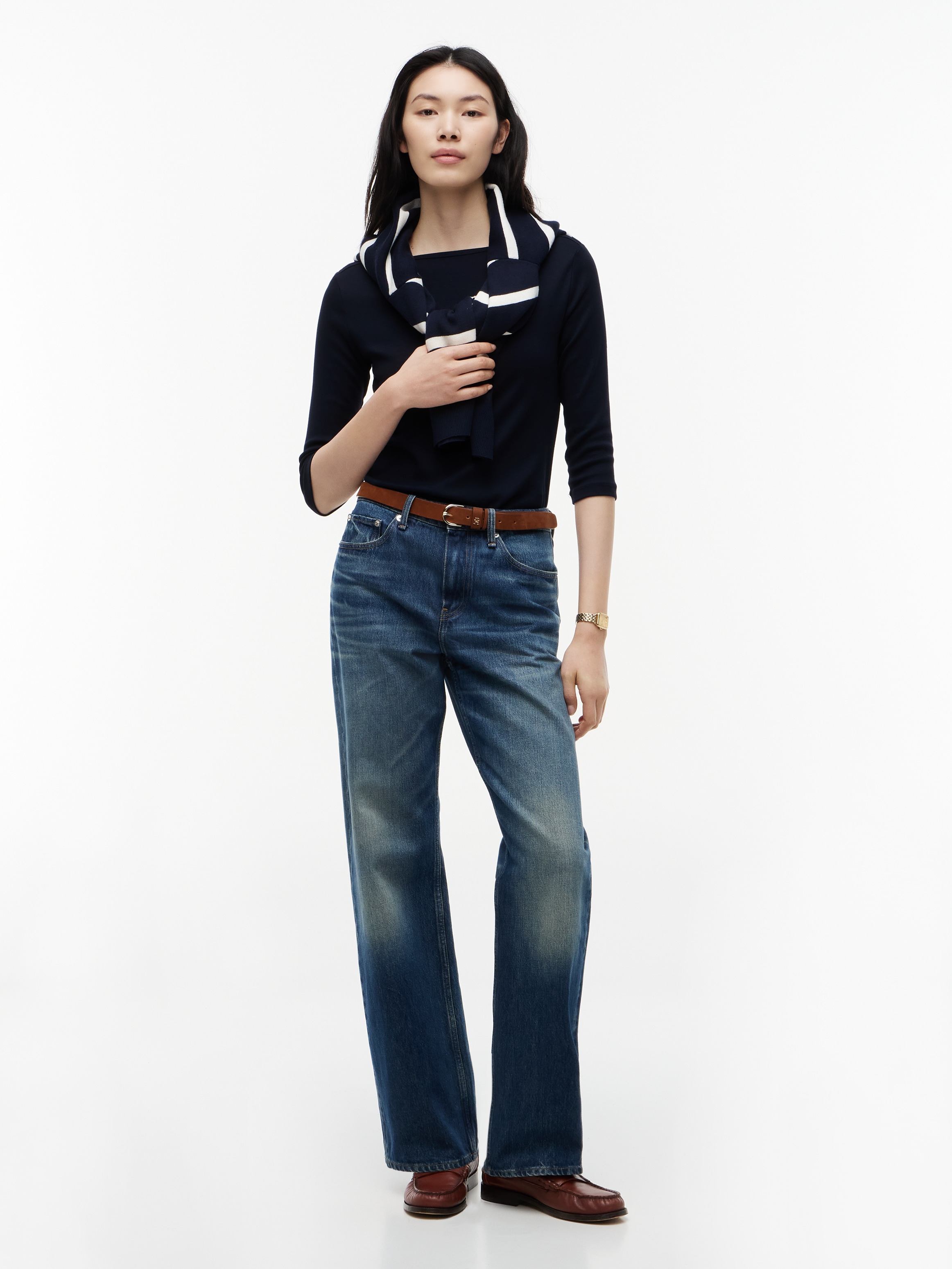 Tommy Hilfiger T-shirt à manches 3/4 »NEW CODY BOAT-NECK« coton, encolure bateau, coupe slim