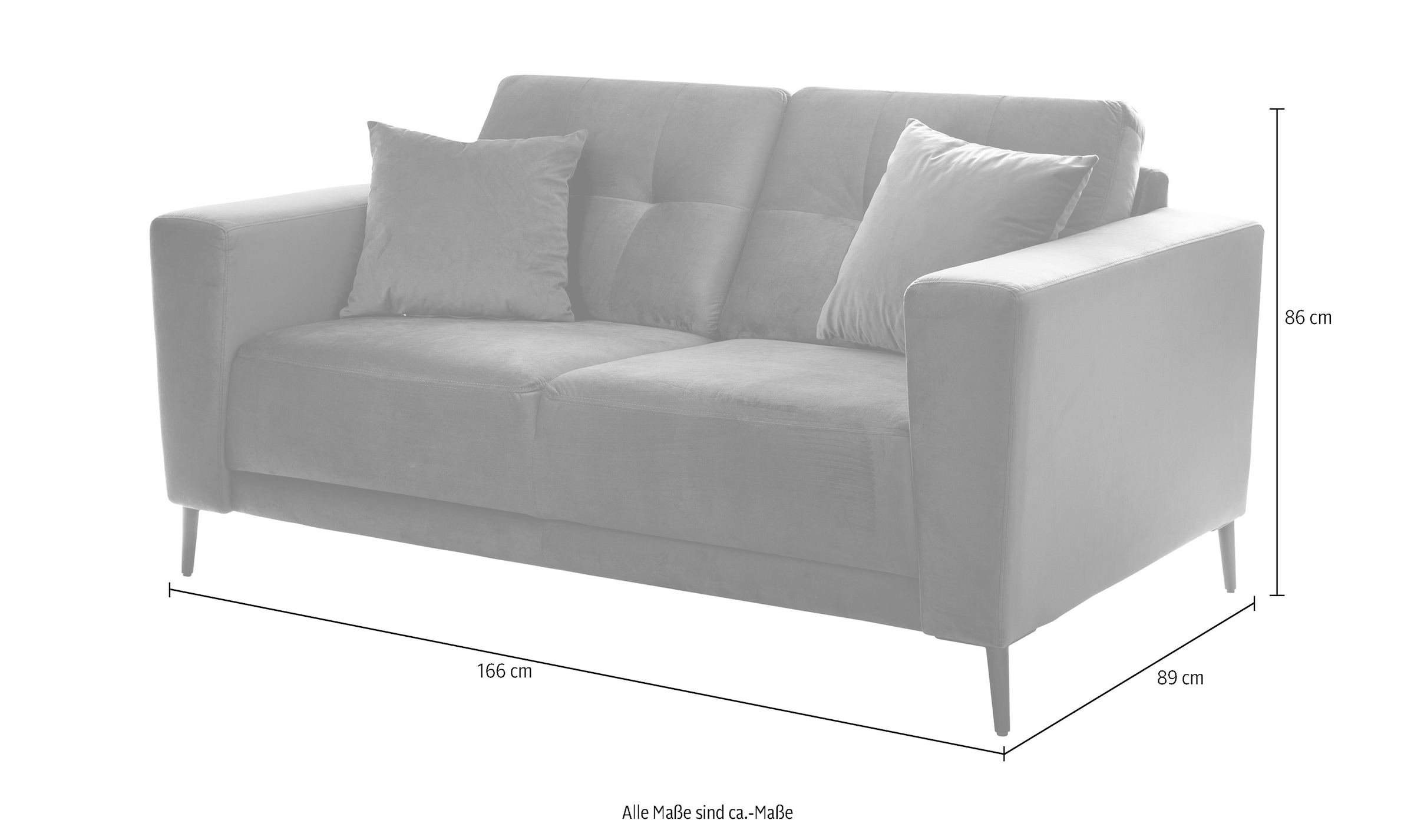 Trends by HG 2-Sitzer »Barcelona« mit Metallfuss, frei im Raum stellbar