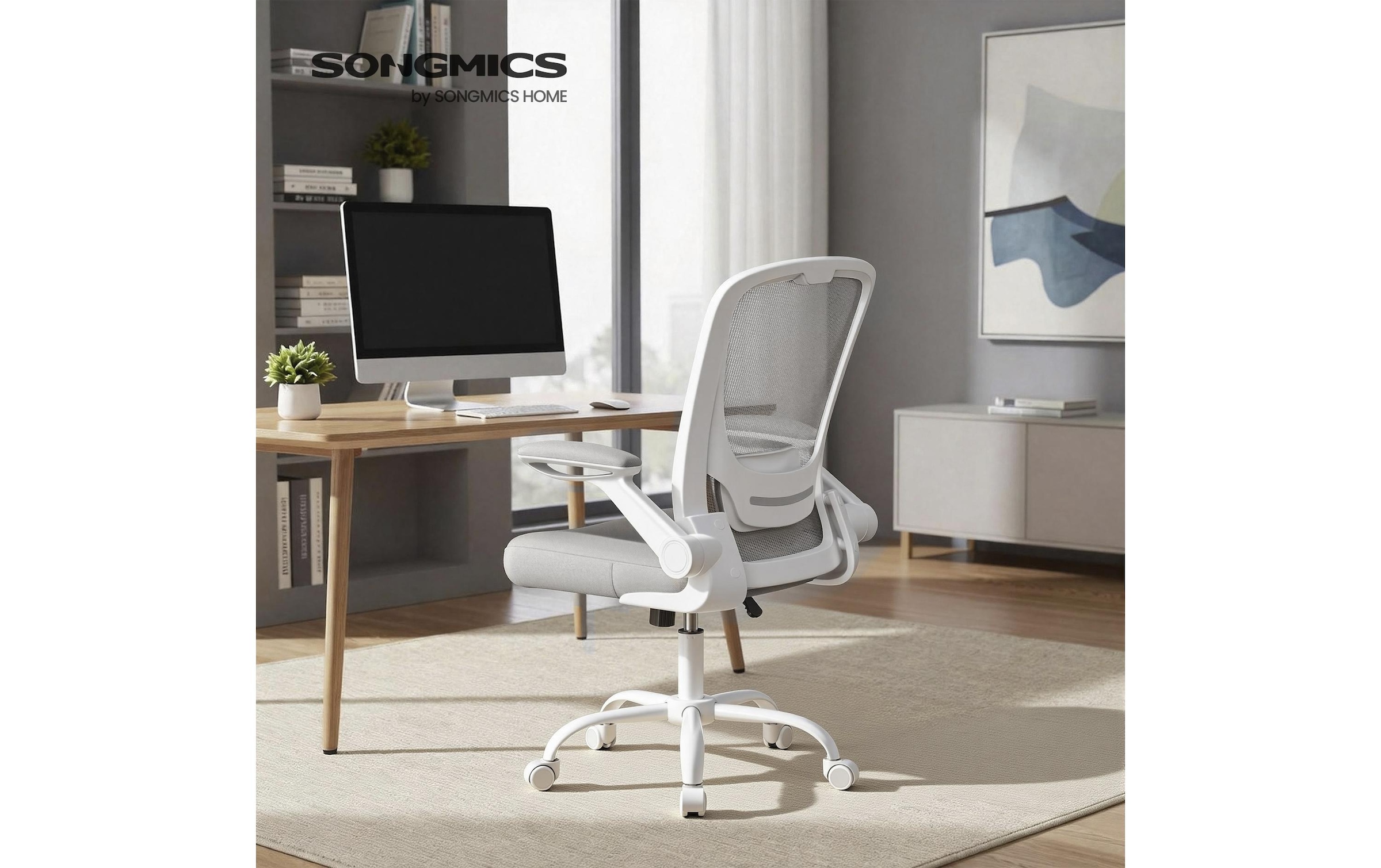 SONGMICS Chaise de bureau »Mesh Wippfunktion klappbare Armlehnen« ()