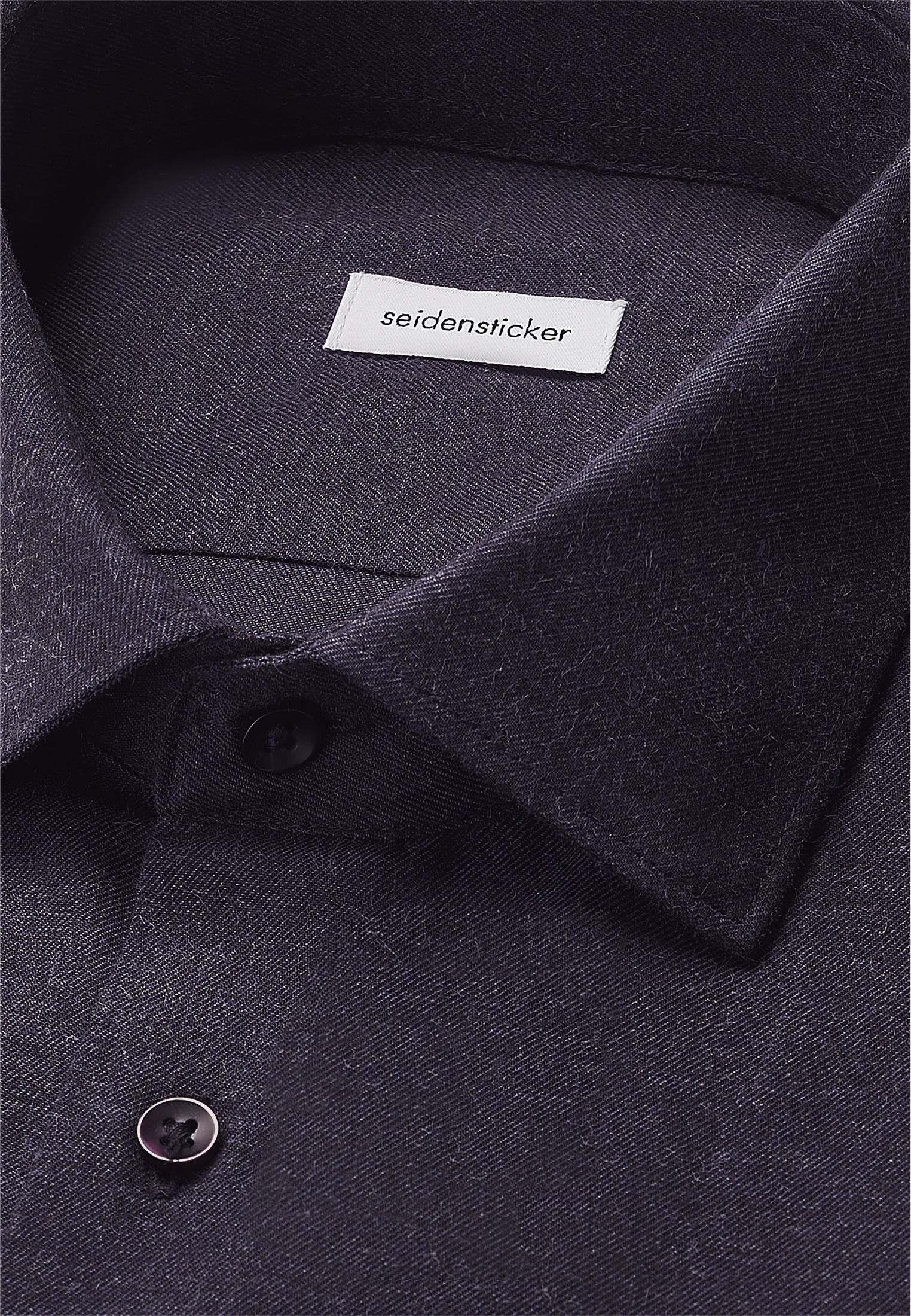 seidensticker Chemise en flanelle »Schwarze Rose« Slim 1/1 Kentkragen Uni