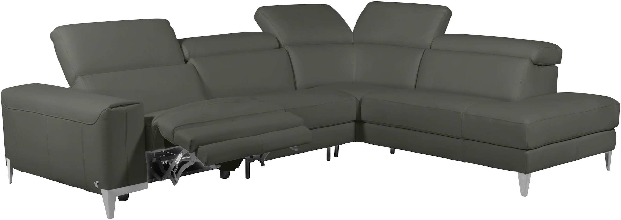 CALIA ITALIA Ecksofa »Benja, Designsofa mit erstklassigen Komfortfunktionen zum Wohlfühlen« in Leder, mit elektrischer Relaxfunktion