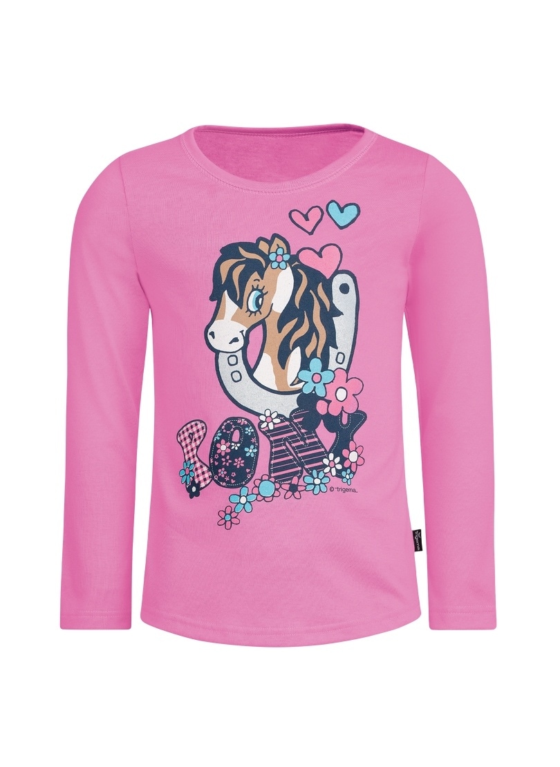 Trigema Longsleeve »TRIGEMA Langarmshirt mit süssem Pony-Print« 1 Stk. tlg.