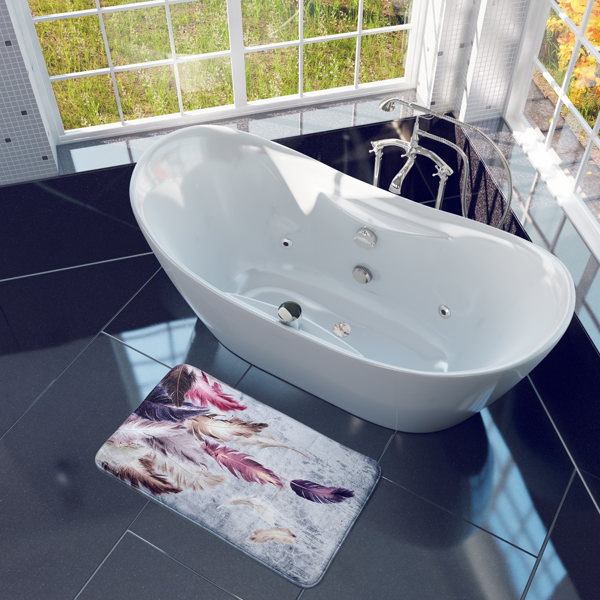 Sanilo Schaum-Badematte »mit Motiv, viele schöne Badteppiche zur Auswahl« Höhe 15 mm rutschhemmend beschichtet schnell trocknend | strapazierfähig waschbar, sehr weich, hochwertig & modern, verschiedene Grössen