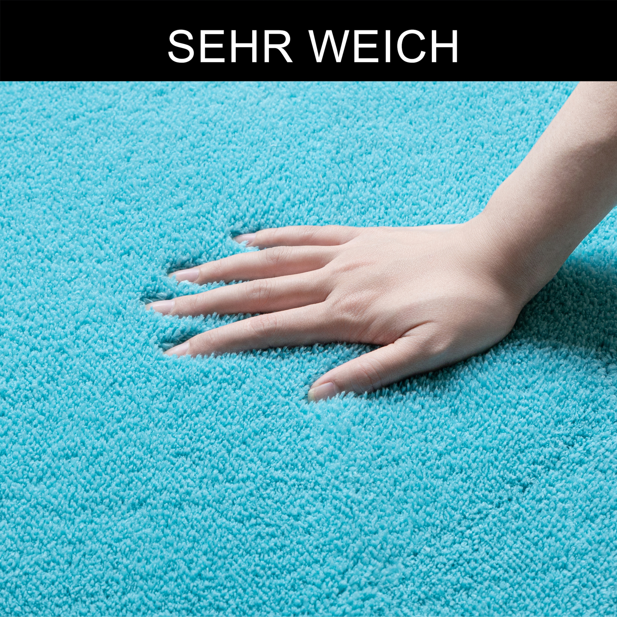 GOODproduct Tapis de bain »Cali, Badvorleger, Badezimmer Teppich, Duschvorleger« Höhe 10 mm revêtement antidérapant Séchage rapide | compatible chauffage au sol doux, couleurs unies, disponible aussi en tapis