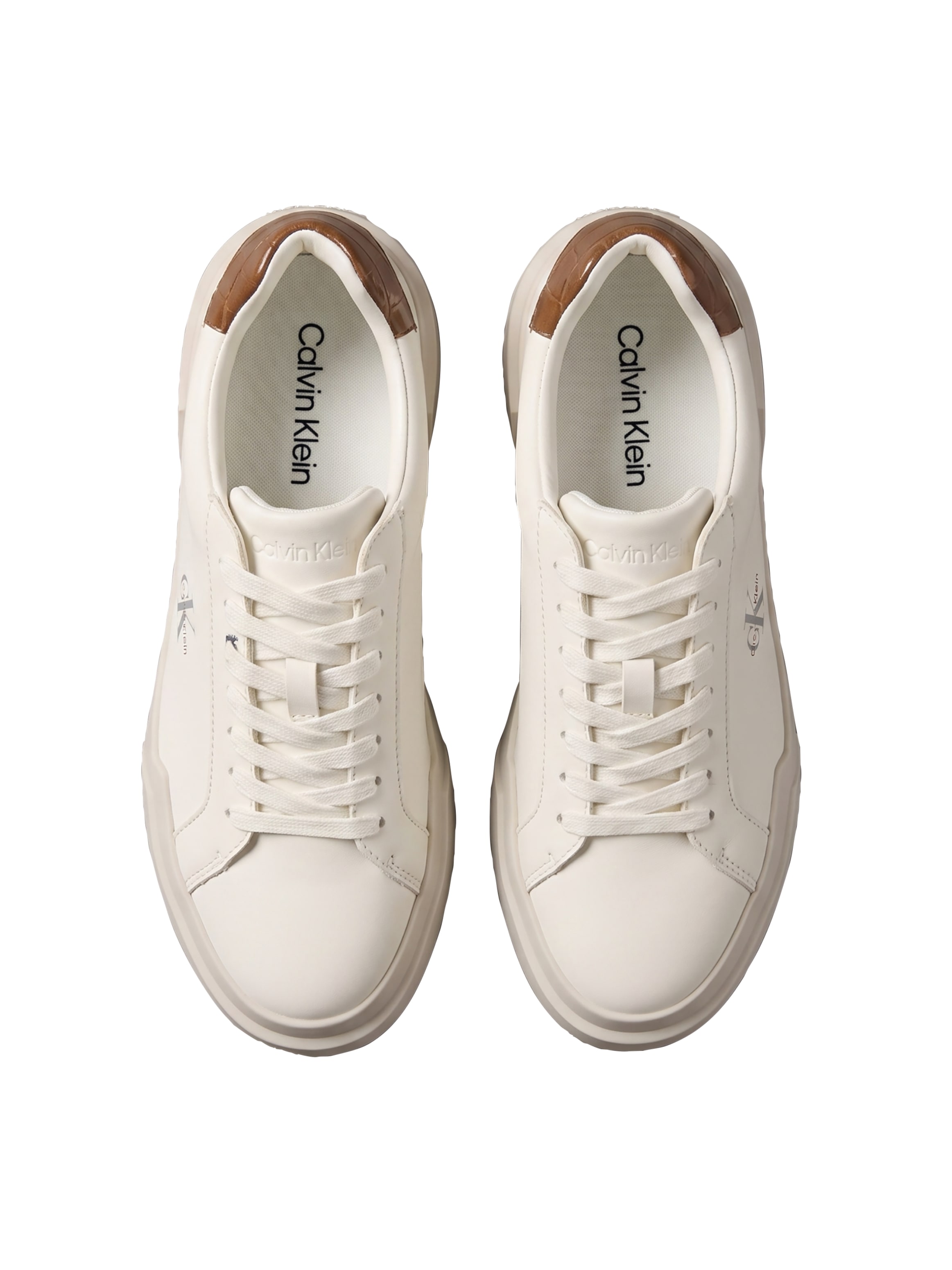 Calvin Klein Baskets à plateforme »CHUNKY CUPS LACEUP LTH BT CROC«  Chaussure à lacets, chaussure de loisirs, chaussure basse avec logo CK latéral