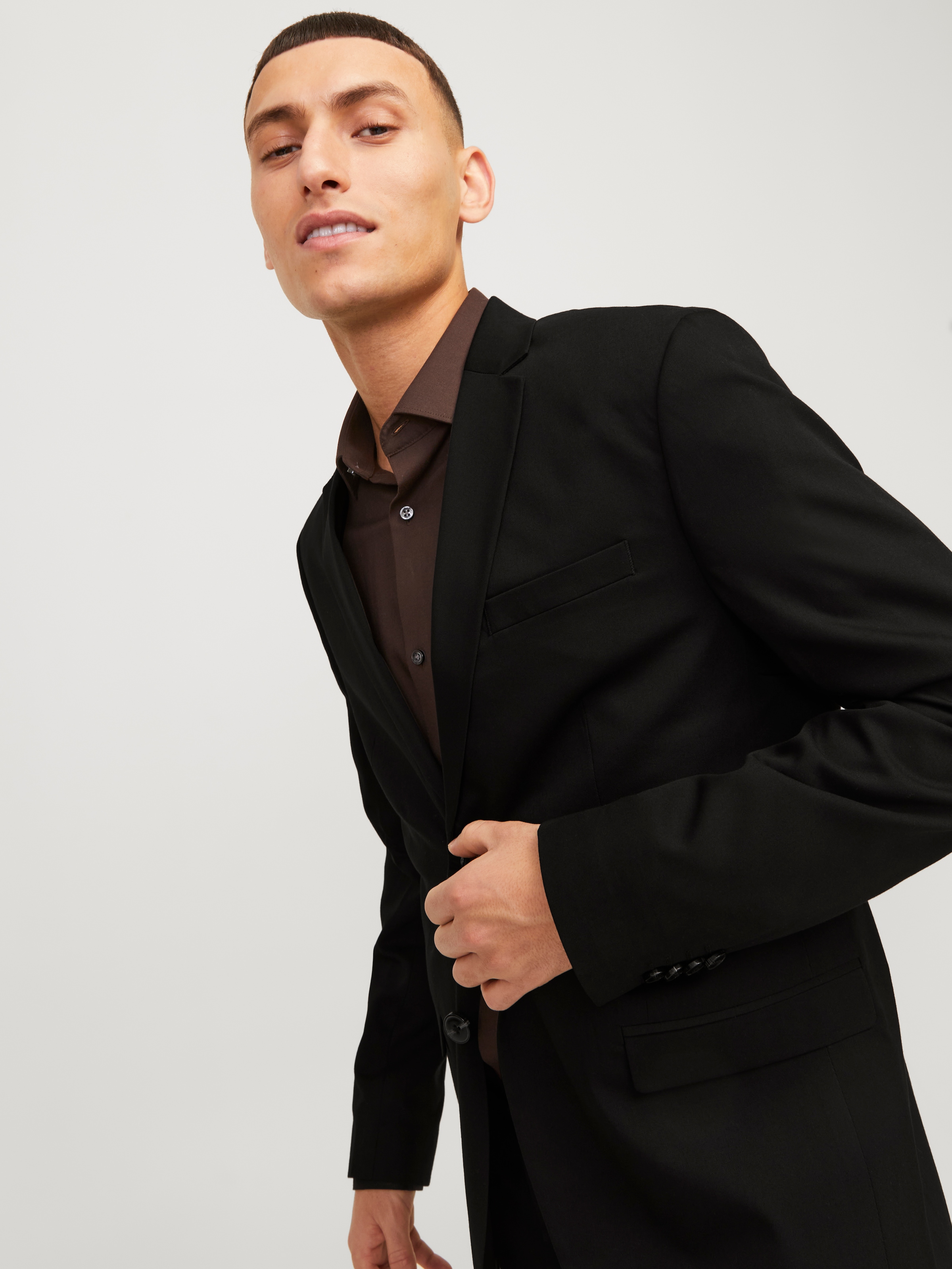 Jack & Jones Veste »JPRFRANCO  Blazer mit 2-Knopf-Form und extra schmalem Schnitt« unifarben, modisch, slim fit, Kunstfaser