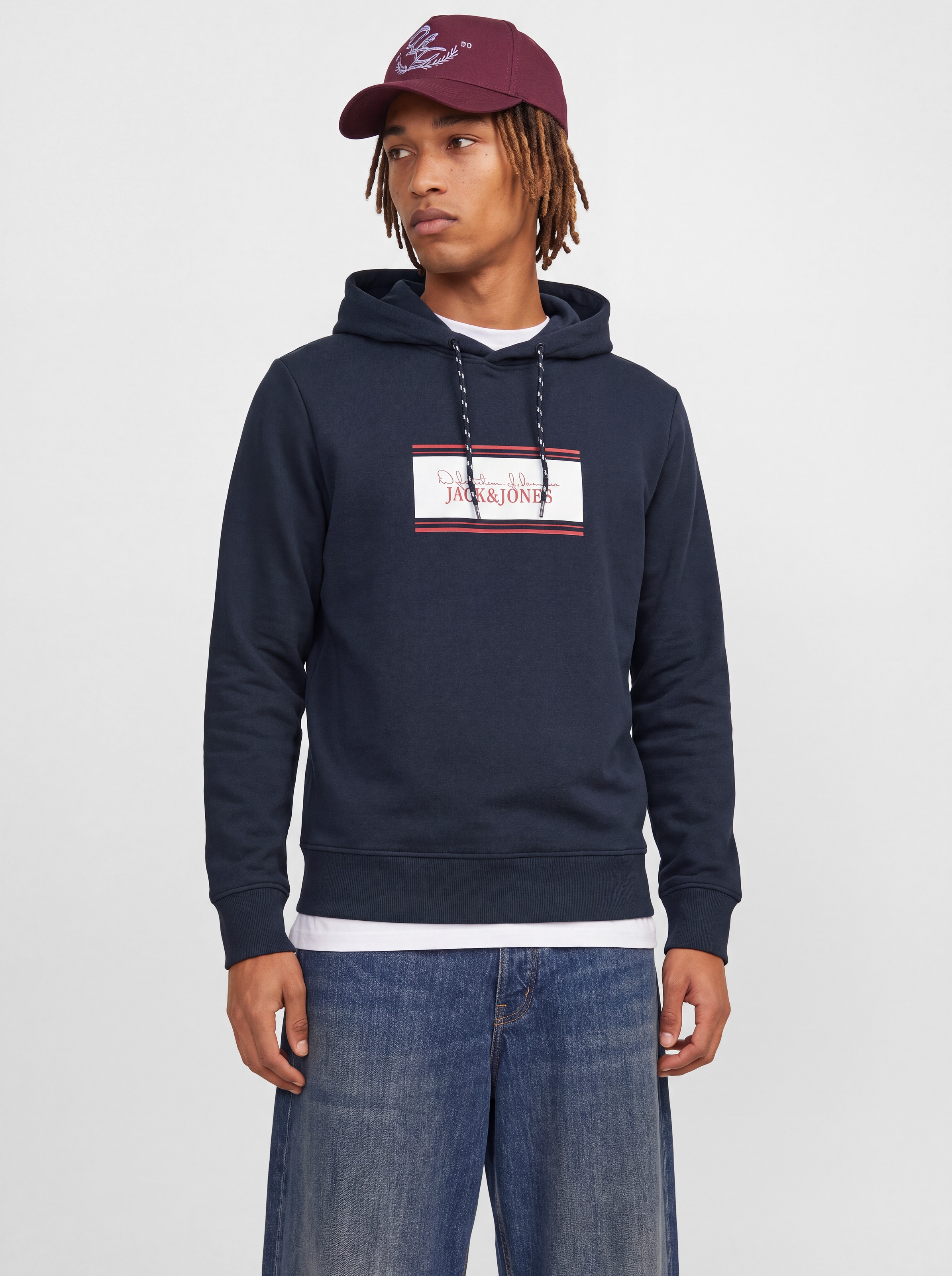 Jack & Jones Kapuzensweatshirt »JJBUSTER SWEAT HOOD BTS«, Baumwollmischung, normal geschnitten

