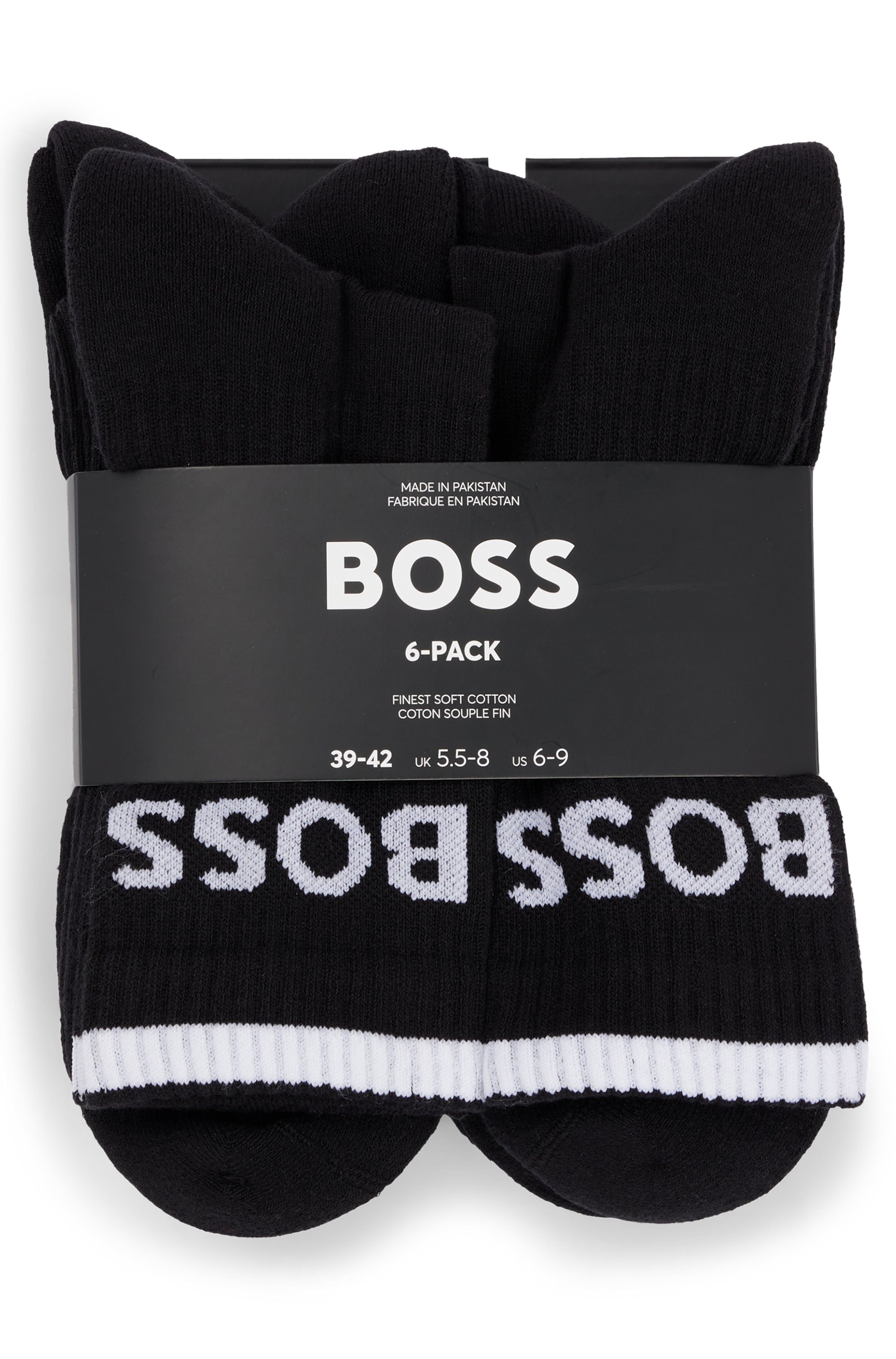 BOSS Chaussettes d'affaires »6P QS Stripe CC« Packung, 6er, 6 Couple tlg. mit BOSS Schriftzug