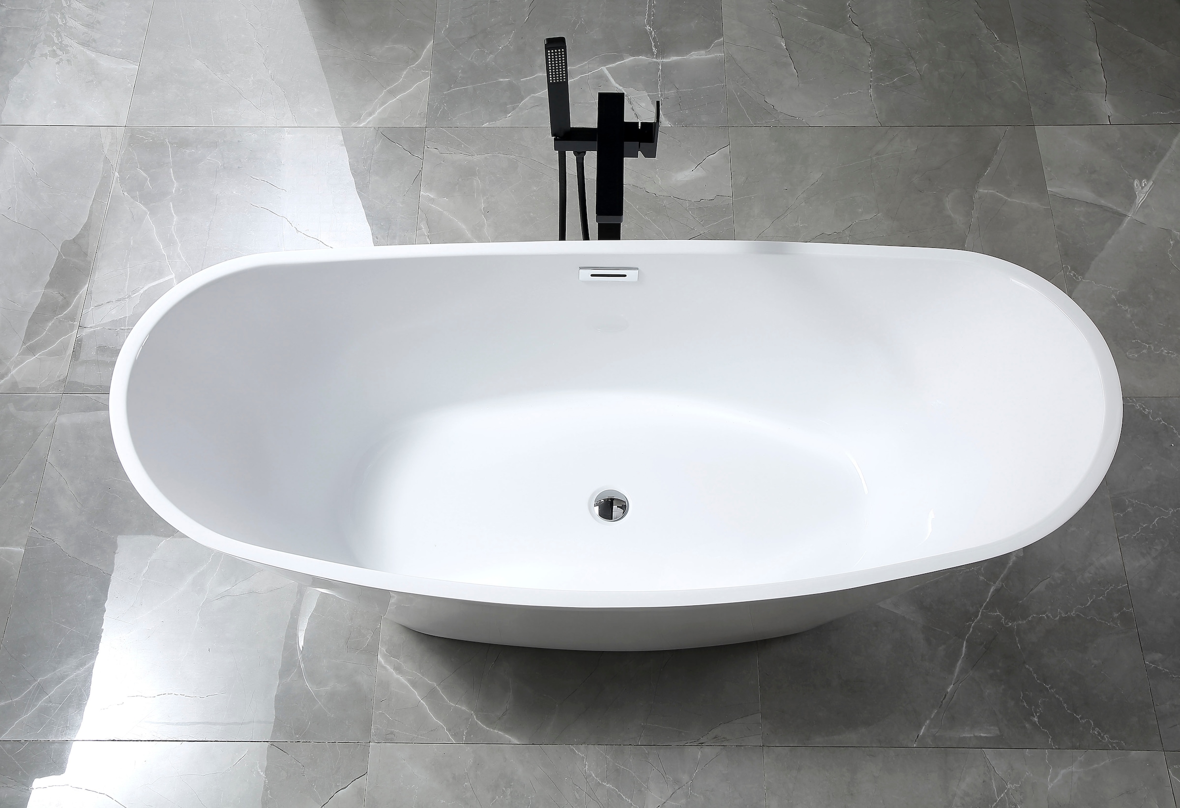 welltime Baignoire »Lagos« Höhe 72 cm Avec bouchon de vidange | Débordement | Pieds réglables autoportant, 170x72x71 (LxPxH), acrylique sanitaire, avec valve pop-up