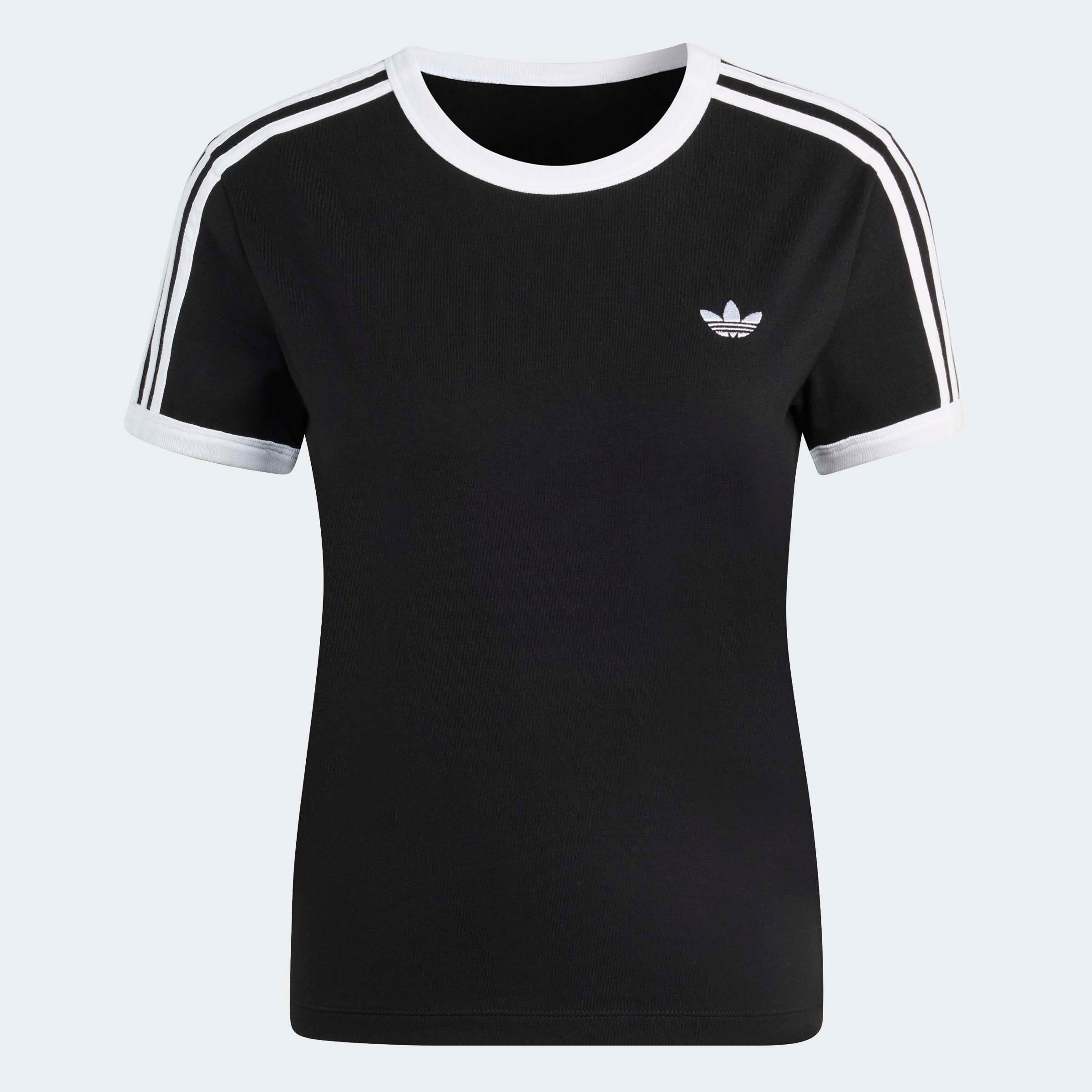 adidas Originals T-shirt »3-STREIFEN SCHMAL GESCHNITTEN« coupe ajustée douce, sans fermeture, pour un look sportif