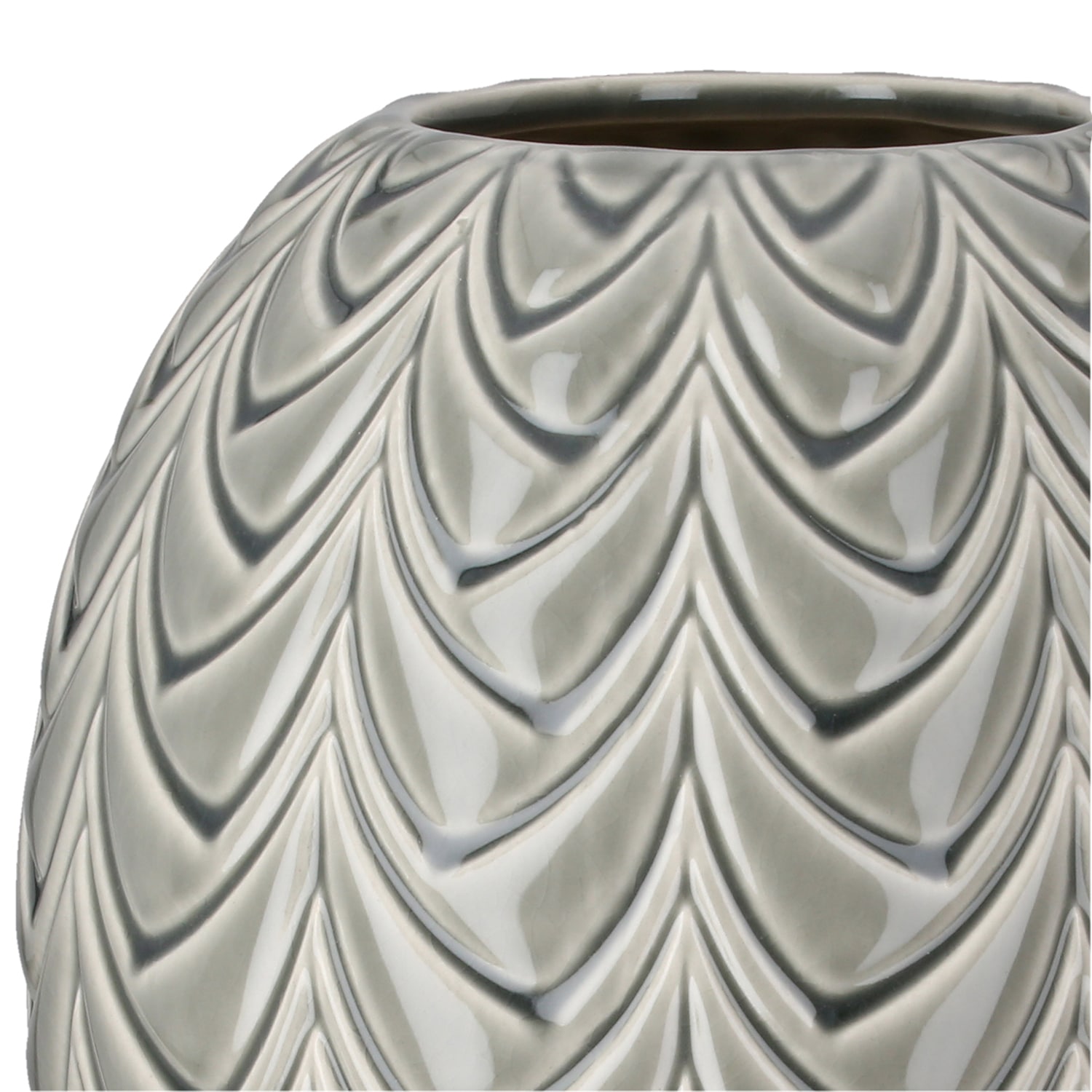 GILDE Vase de table »Vase bauchig Lamello grün H. 31 cm« Vase, Lamello, vase structurée, décoratif, de haute qualité, décoration de table