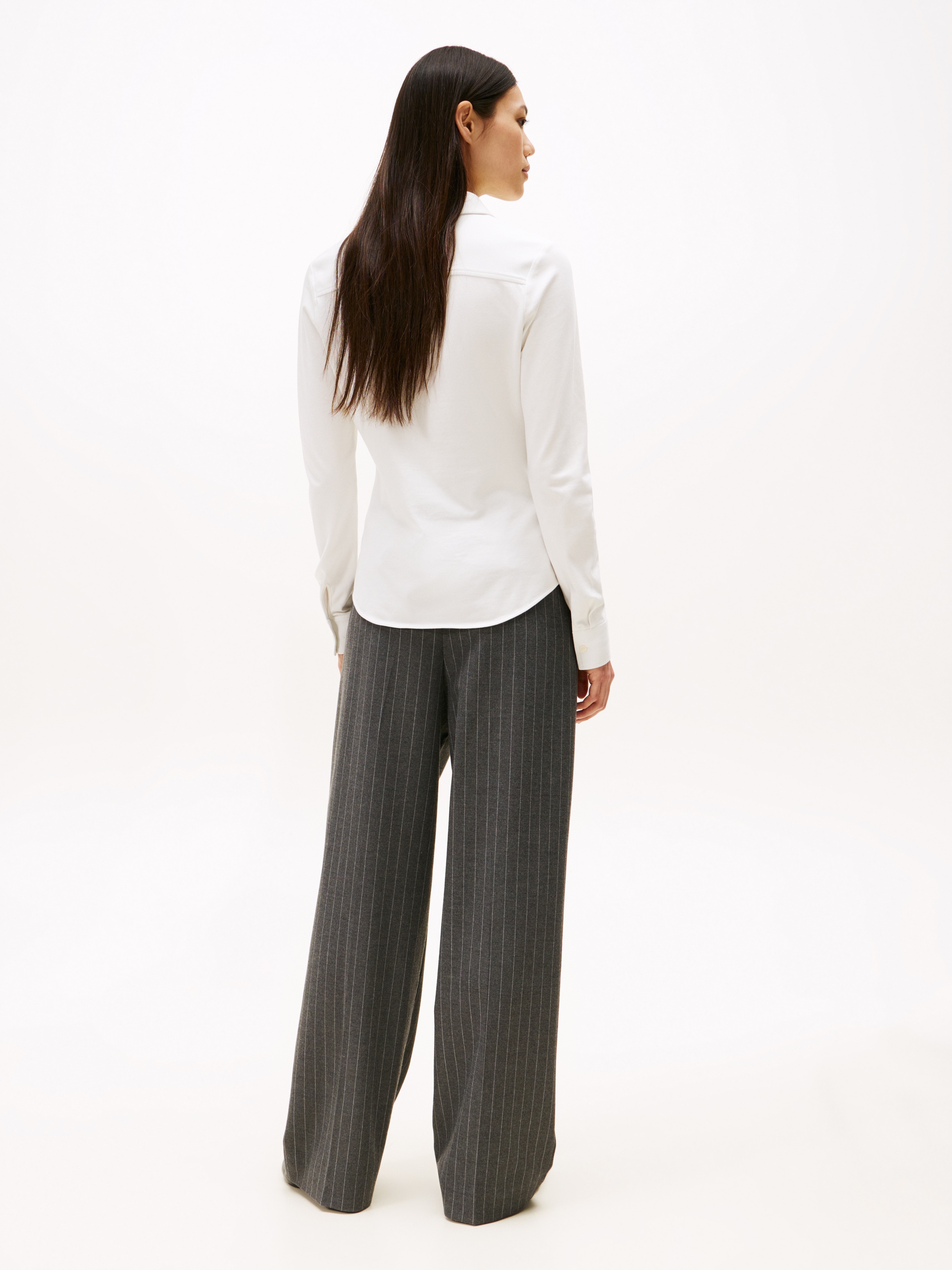 Tommy Hilfiger Blouse à manches longues »SLIM PIQUE« Mélange de coton, coupe slim