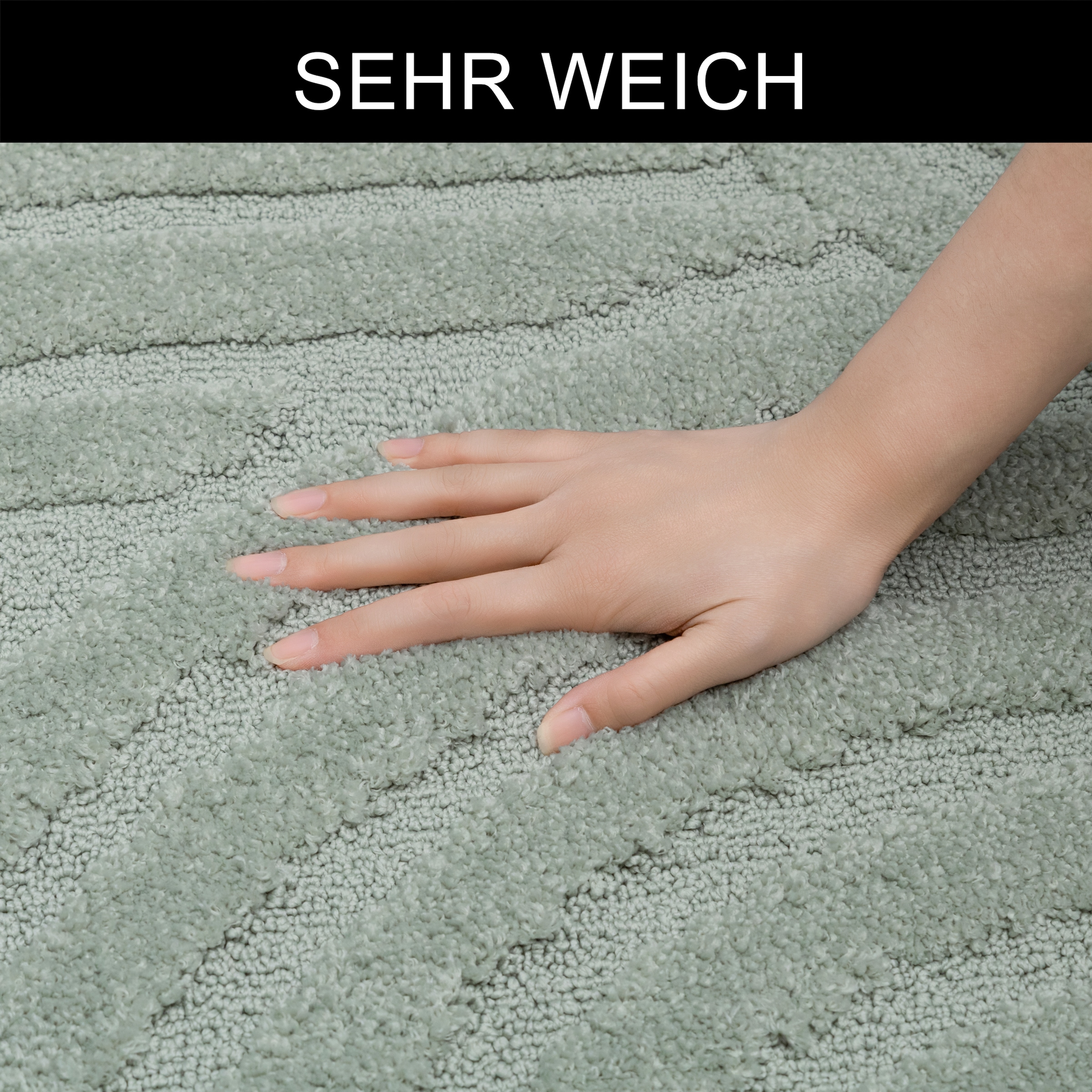 GOODproduct Tapis de bain »Regona Scandi, Badvorleger, Badezimmer Teppich, Duschvorleger« Höhe 10 mm revêtement antidérapant Résistant Tapis de bain, couleurs unies, effet relief, motif moderne, Zen