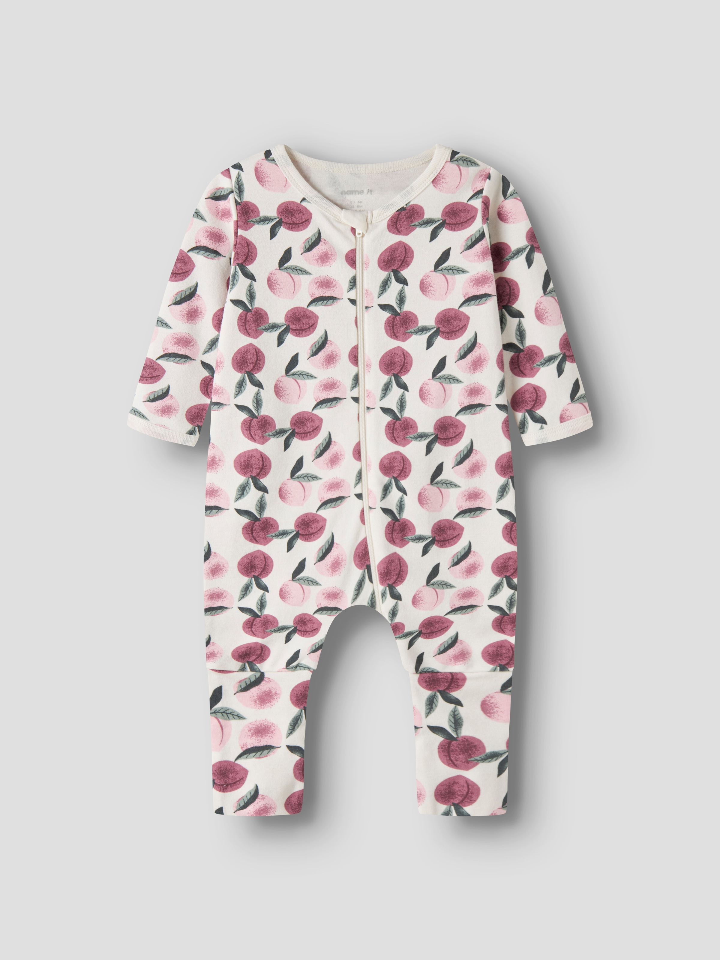 Name It Schlafanzug »NBFNIGHTSUIT 2P ZIP FF PEACHES NOOS« Packung, 2 aus Baumwolle in Jersey-Qualität, lockere Passform, mit Reissverschluss