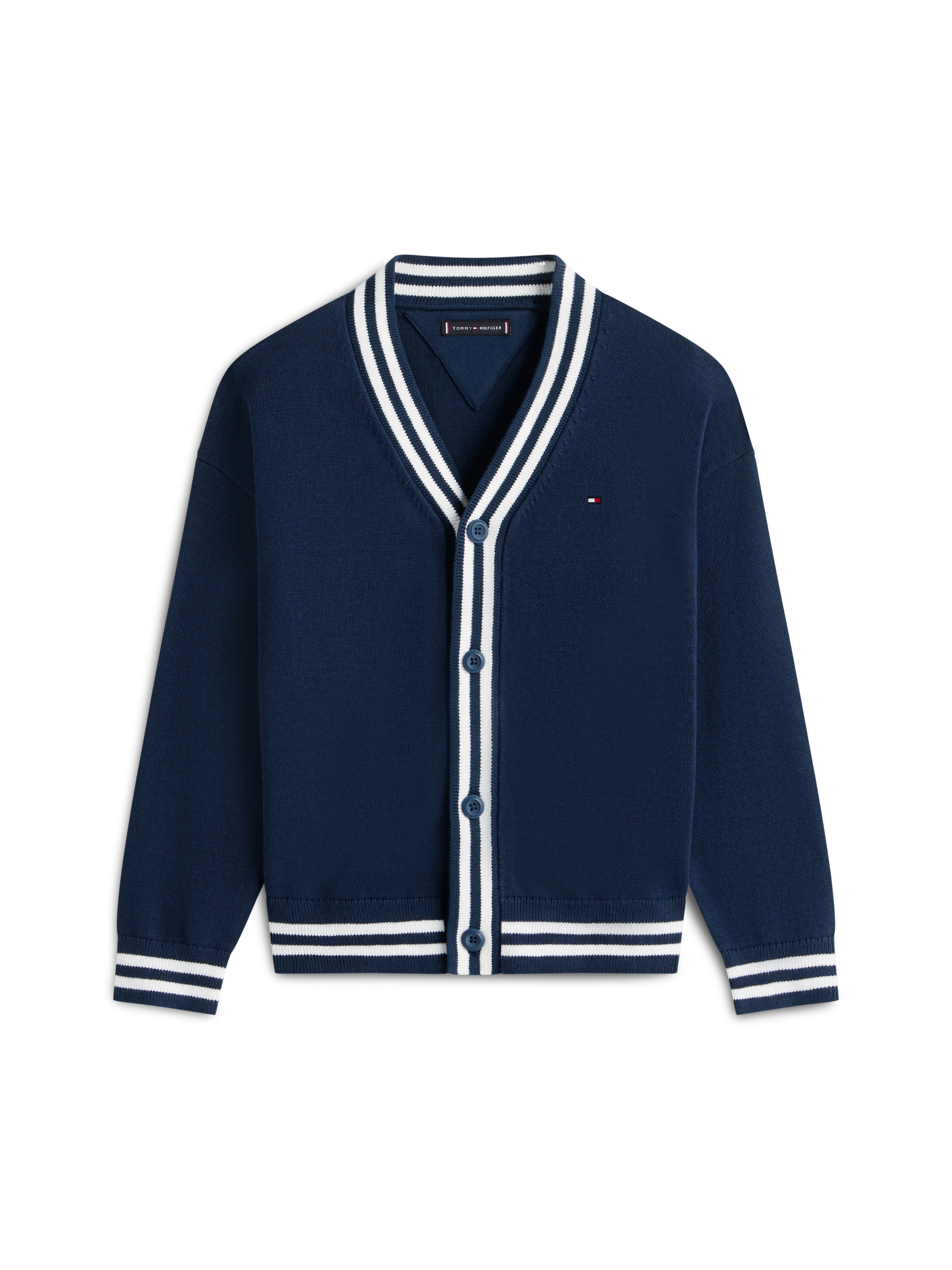 Tommy Hilfiger Veste en tricot »VARSITY RIB V-NECK CARDIGAN« Kinder bis 16 Jahre, regular fit