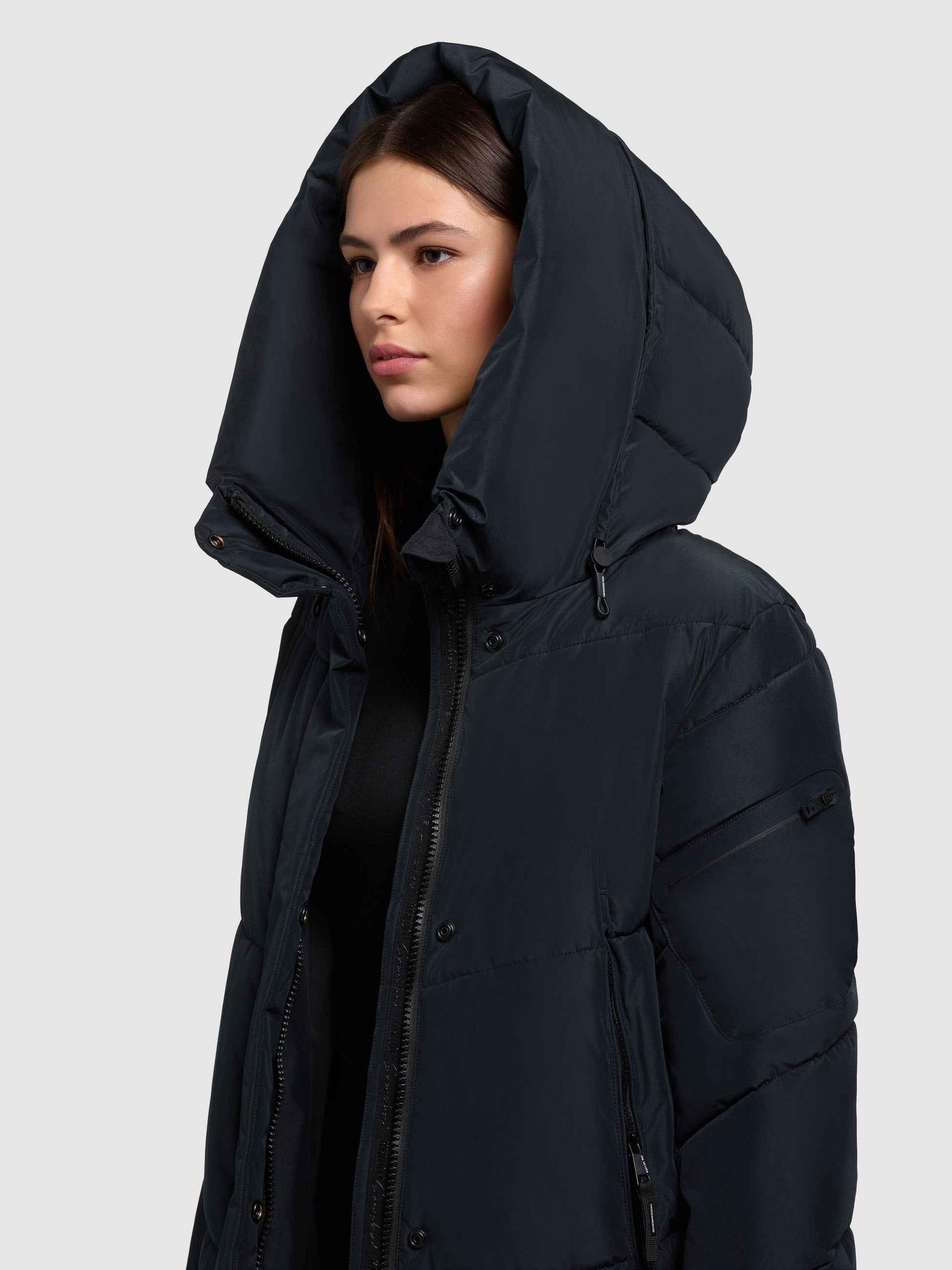 khujo Steppmantel »PULSET MATT« grosse Kapuze, Reissverschlusstaschen