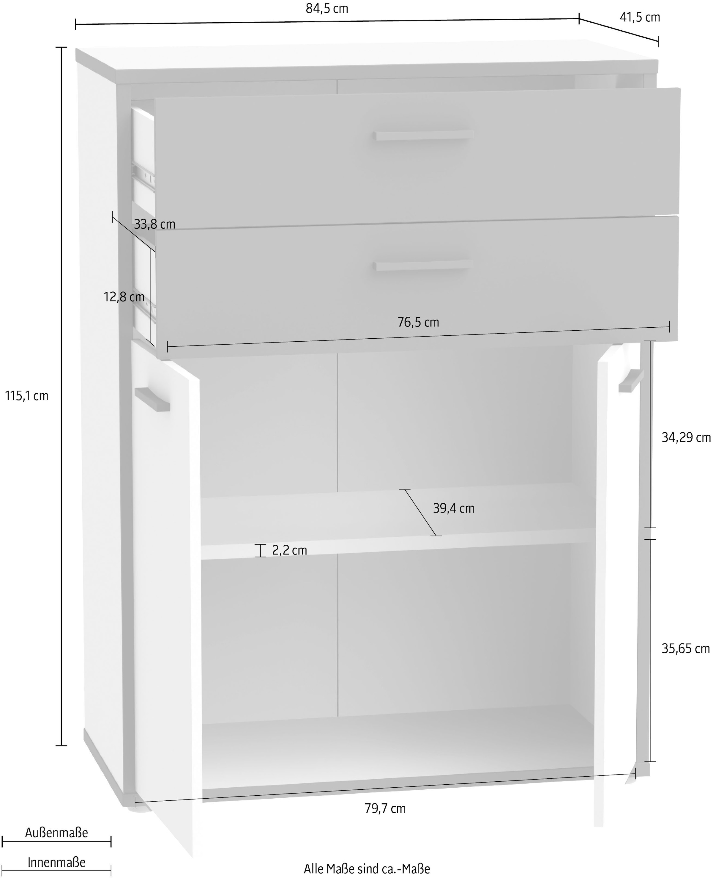 FORTE Kommode »Keflav« Breite 84,5 cm