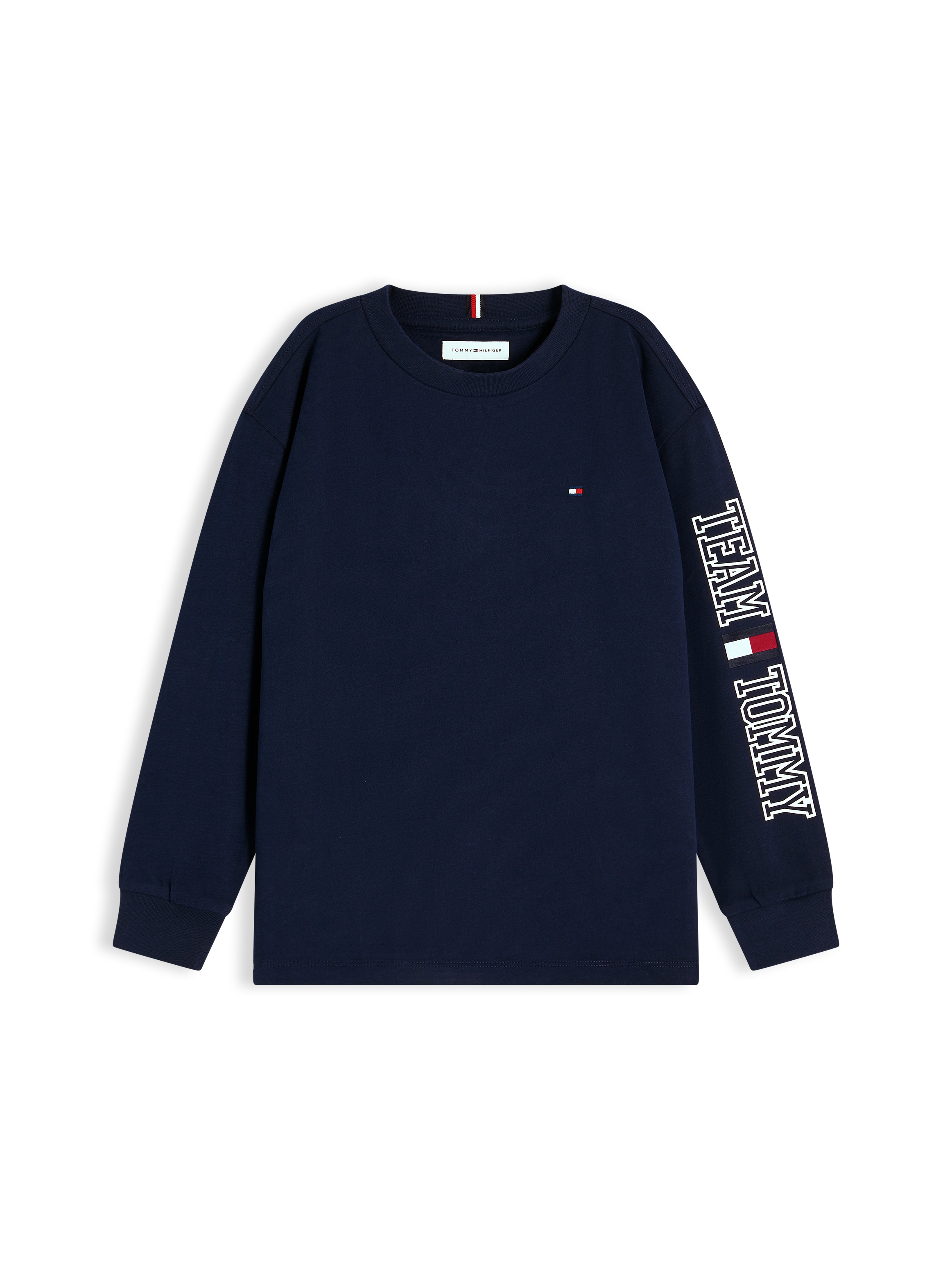 Tommy Hilfiger T-shirt à manches longues coupe régulière, enfants jusqu'à 16 ans, impression sur un bras