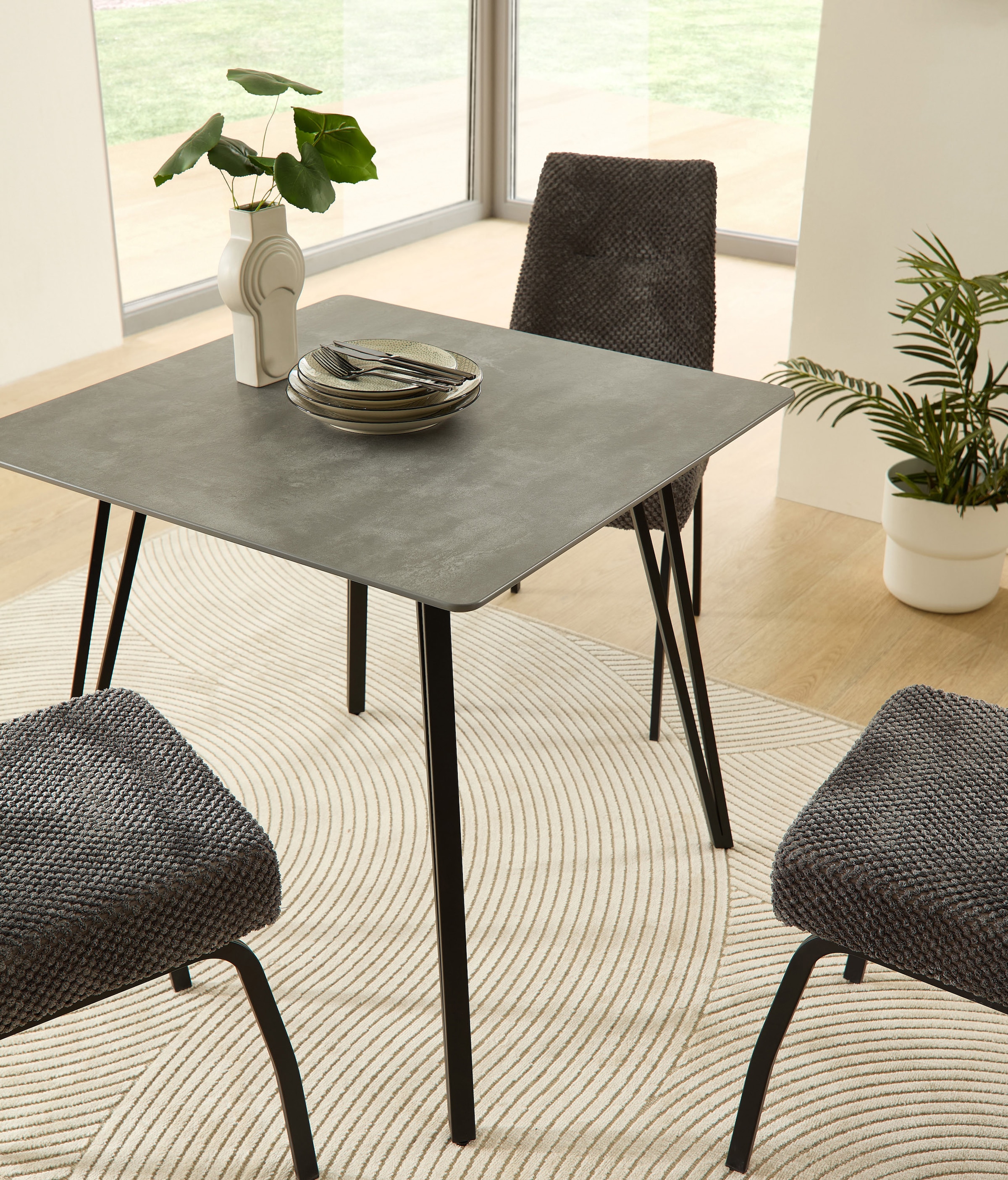 Stolkom Esstisch »Fieteni Esstisch B/H/T 80x75x80 cm« 1 Stk. tlg. Schweizer Kante, pulverbeschichtet