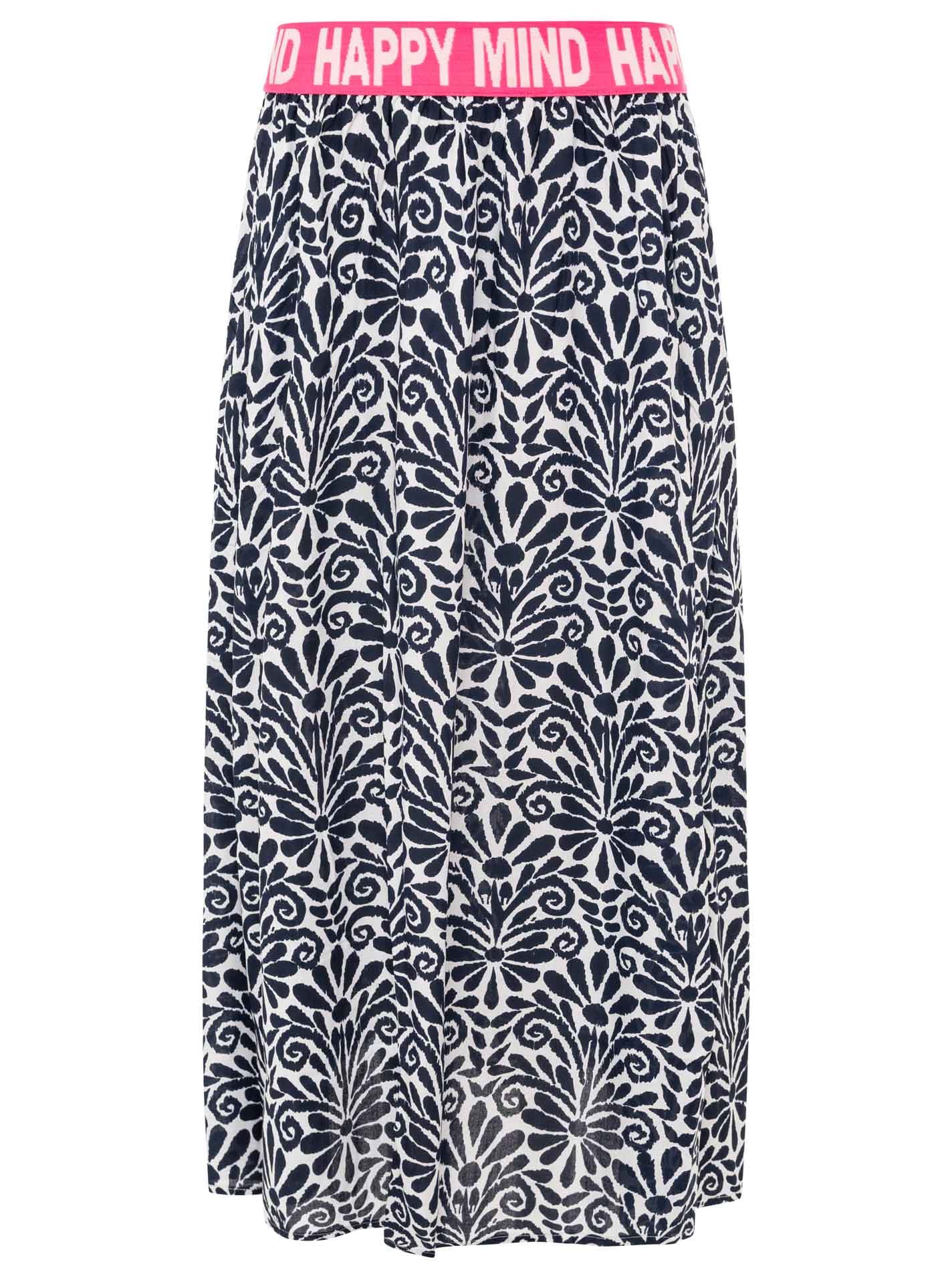 Zwillingsherz Maxi jupe »"Geometric Flowers"« Florales Muster, Gummizug mit Schrift, leichtes Material, knöchellang