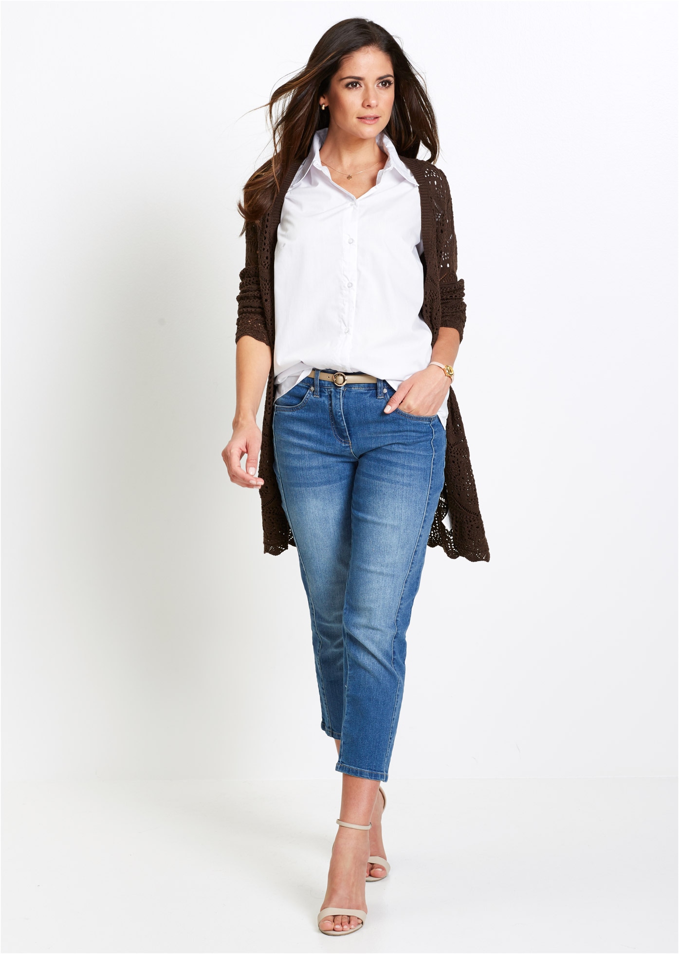 bonprix Blouse à manches courtes Regular Fit, eleganter Stil, Hemdblusenkragen