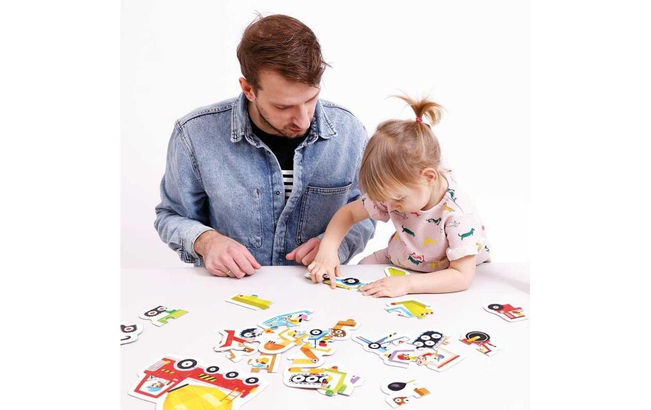   Puzzle »Banana Panda Progressive Baustellenfahrzeuge Pappe 9 Teile« Englisch, Multilingual
