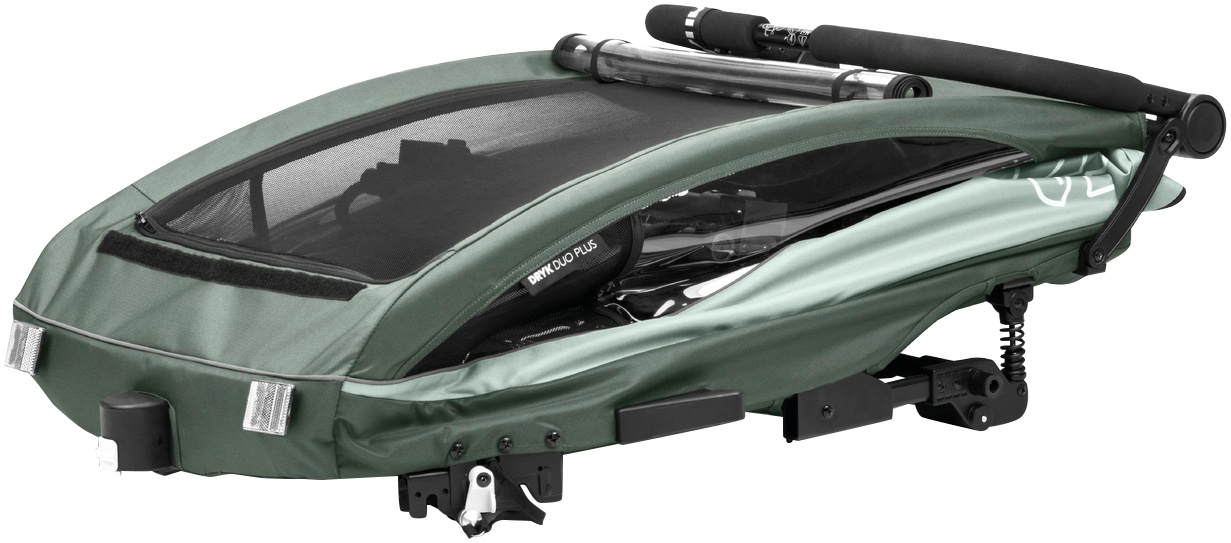 Hauck Fahrradkinderanhänger »2in1 Bike Trailer und Buggy Dryk Duo Plus, dark green« für 2 Kinder; inklusive Deichsel