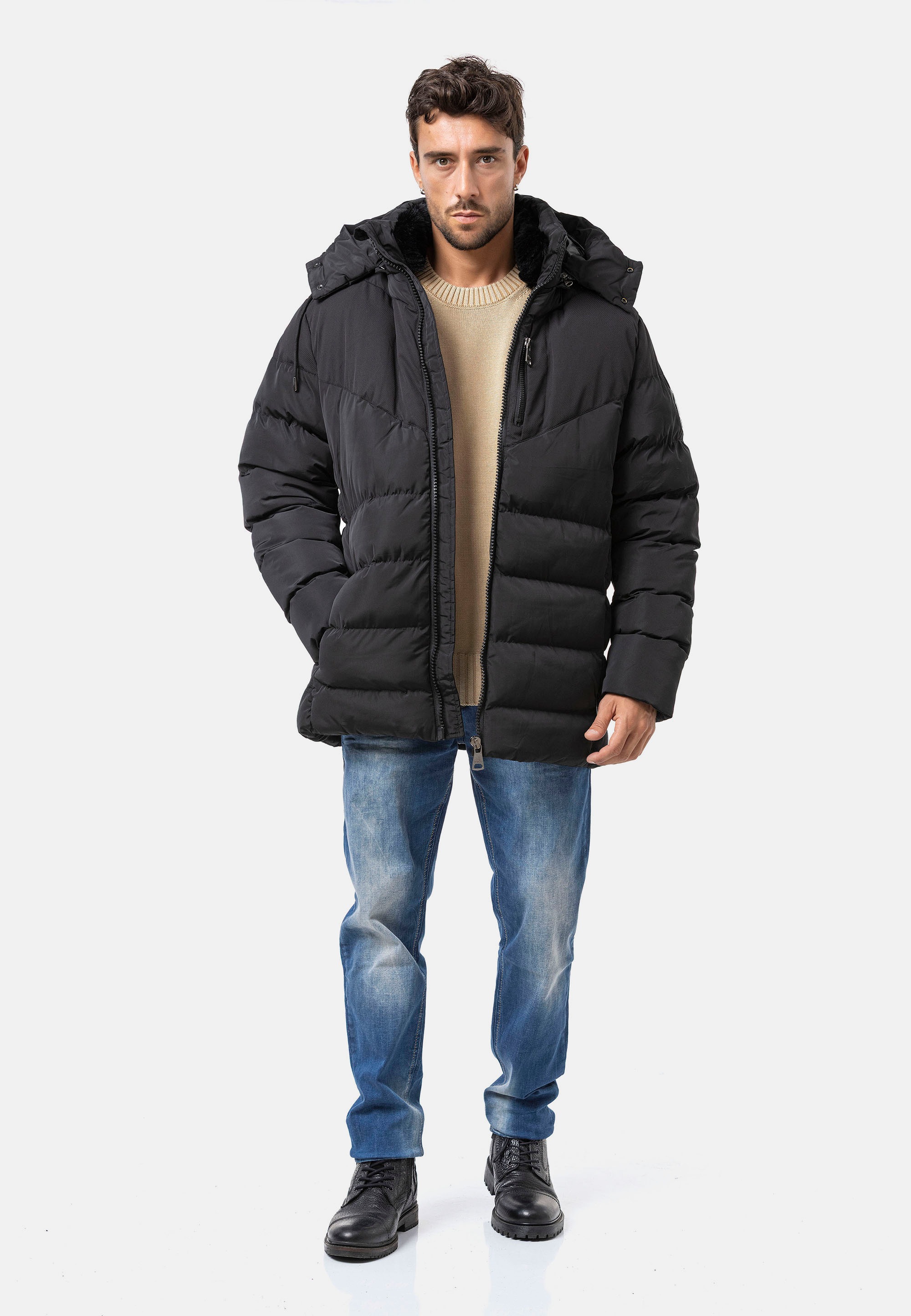 Cipo & Baxx Steppjacke mit Kapuze
