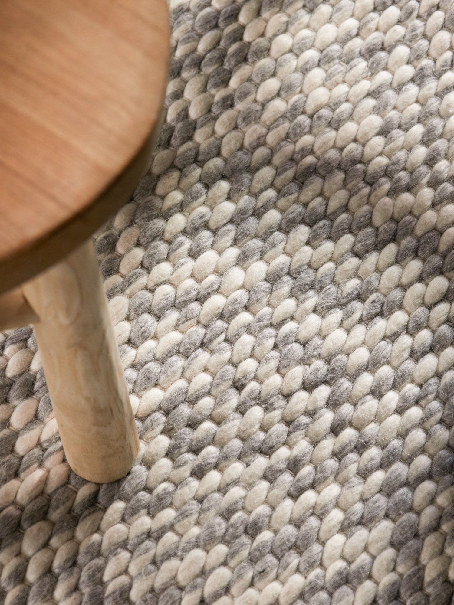 ELLE DECORATION »Beans« rund 10 mm Höhe Handweb Teppich Wolle, Rund, Perlenstruktur, Wohnzimmer, Schlafzimmer