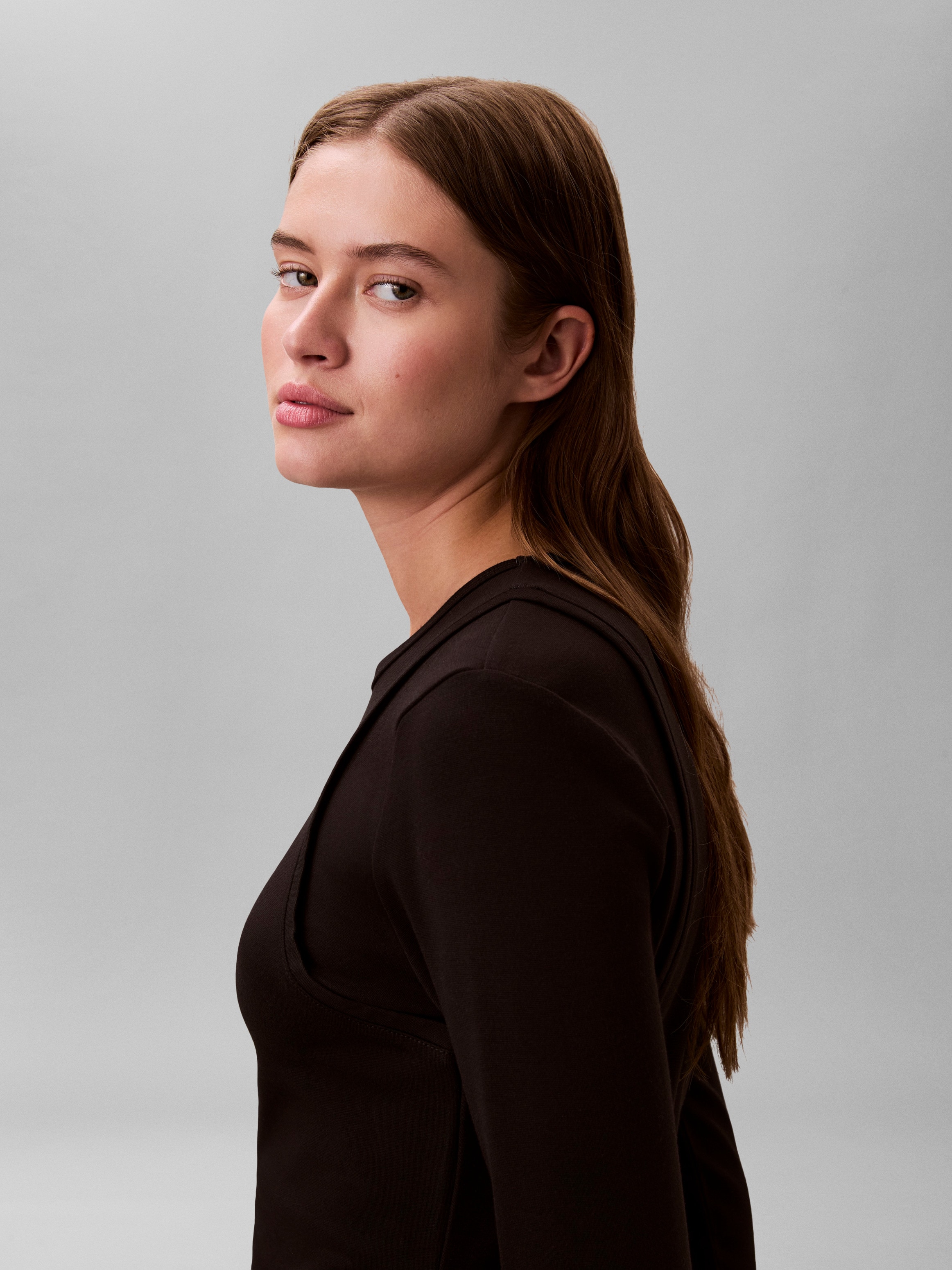 Calvin Klein Jeans Mini-robe Sans poche Körpernahe Passform mit Rundhalsausschnitt