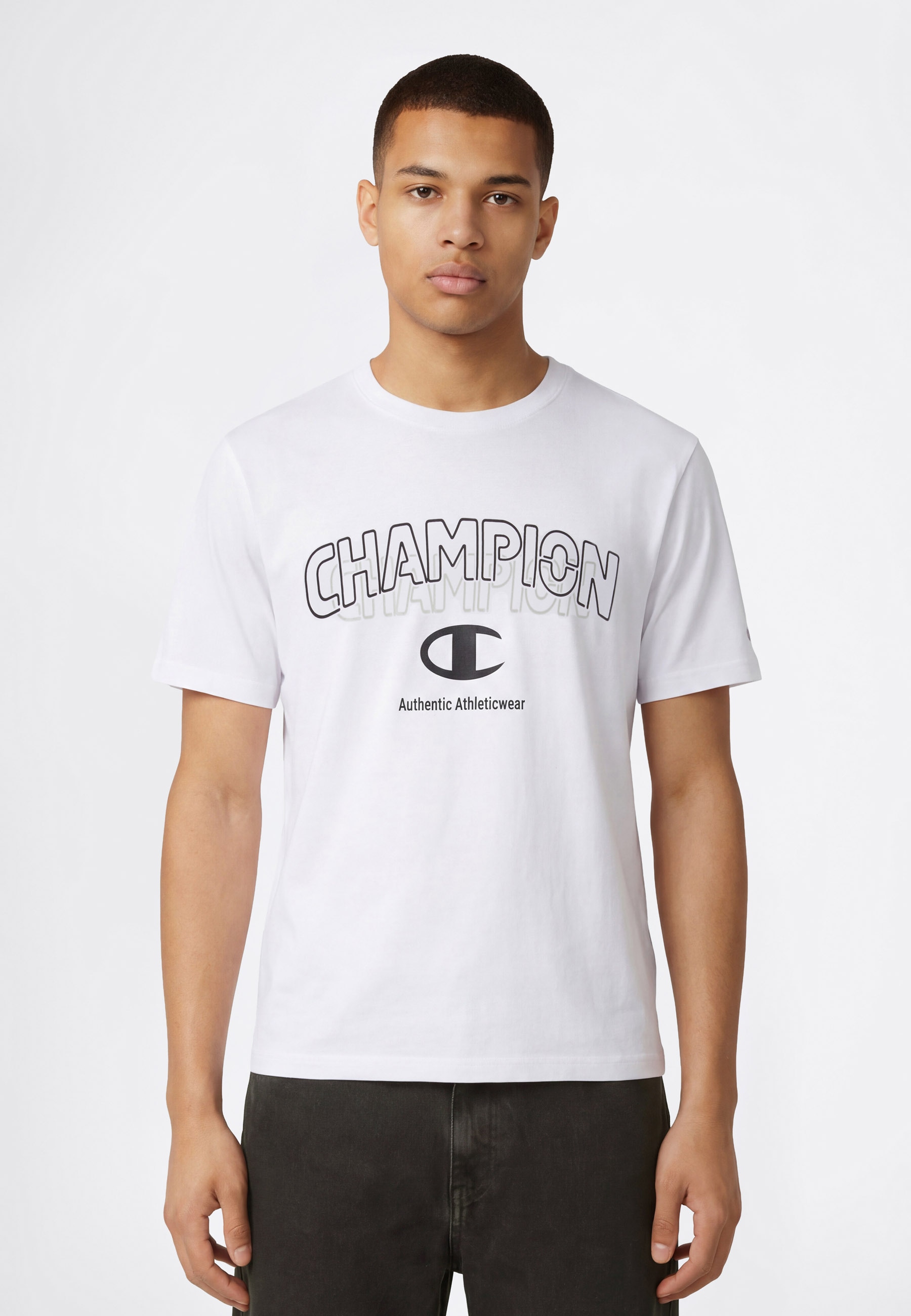 Champion T-shirt »Graphic Tee« coupe sportive, manches courtes, col rond