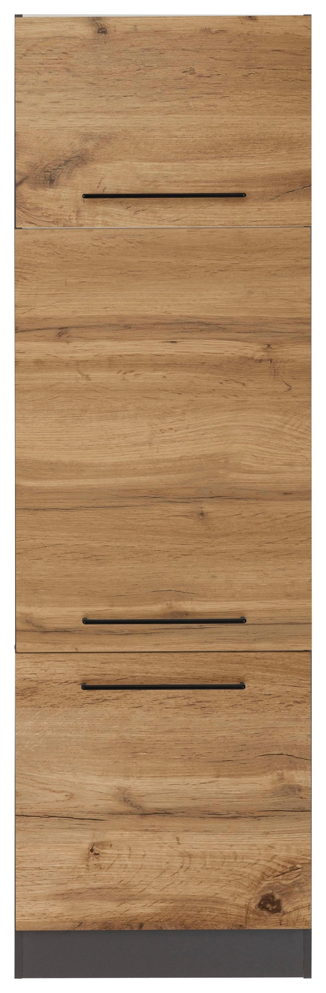 KOCHSTATION Armoire réfrigérée encastrable »KS-Tulsa« 60 cm de large, 200 cm de haut, 3 portes, poignée en métal noir