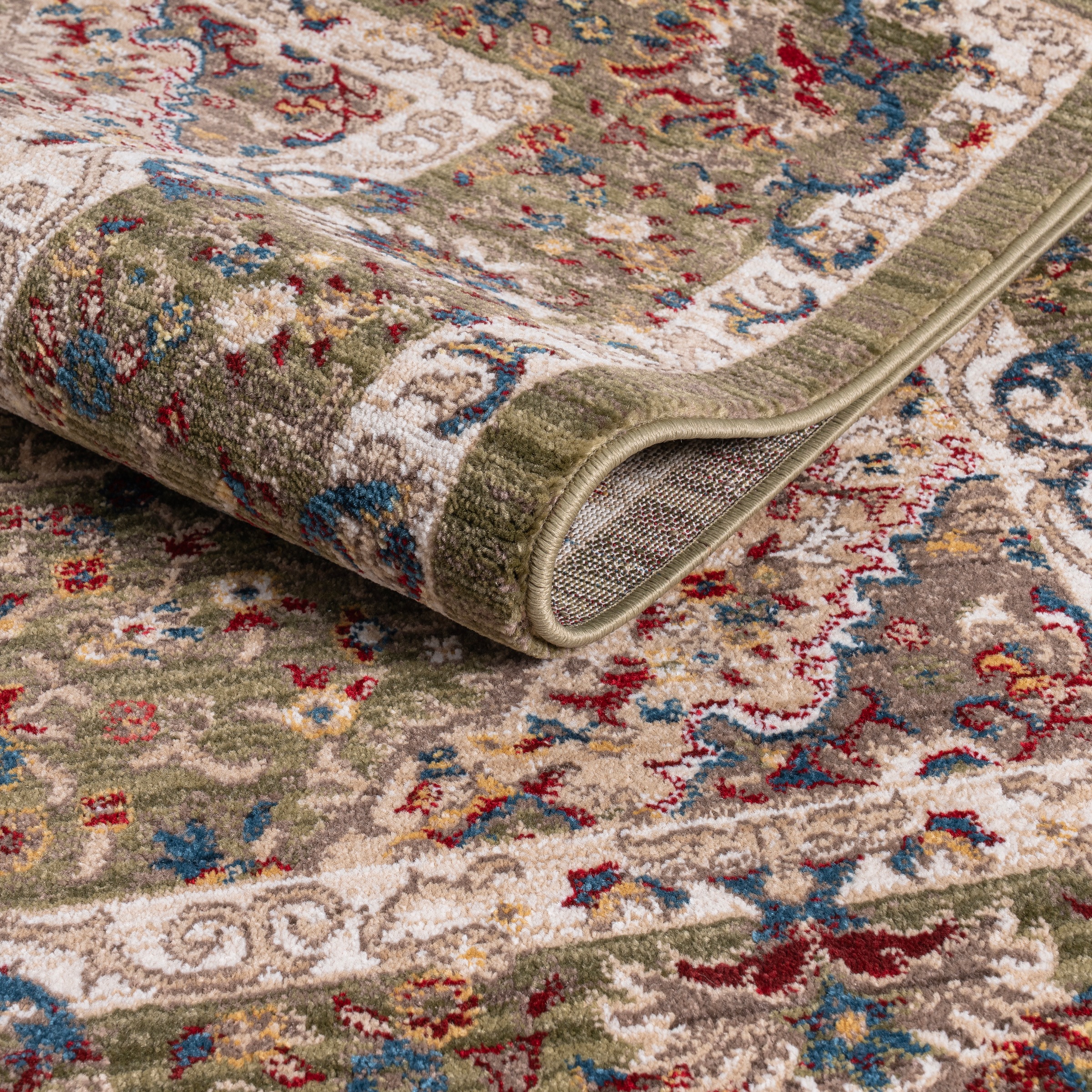 GOODproduct Tapis »Molvio, mit & ohne Fransen« Rectangulaire 18 mm Höhe Orient-Optik, Vintage Design, weich, Wohnzimmer, Schlafzimmer