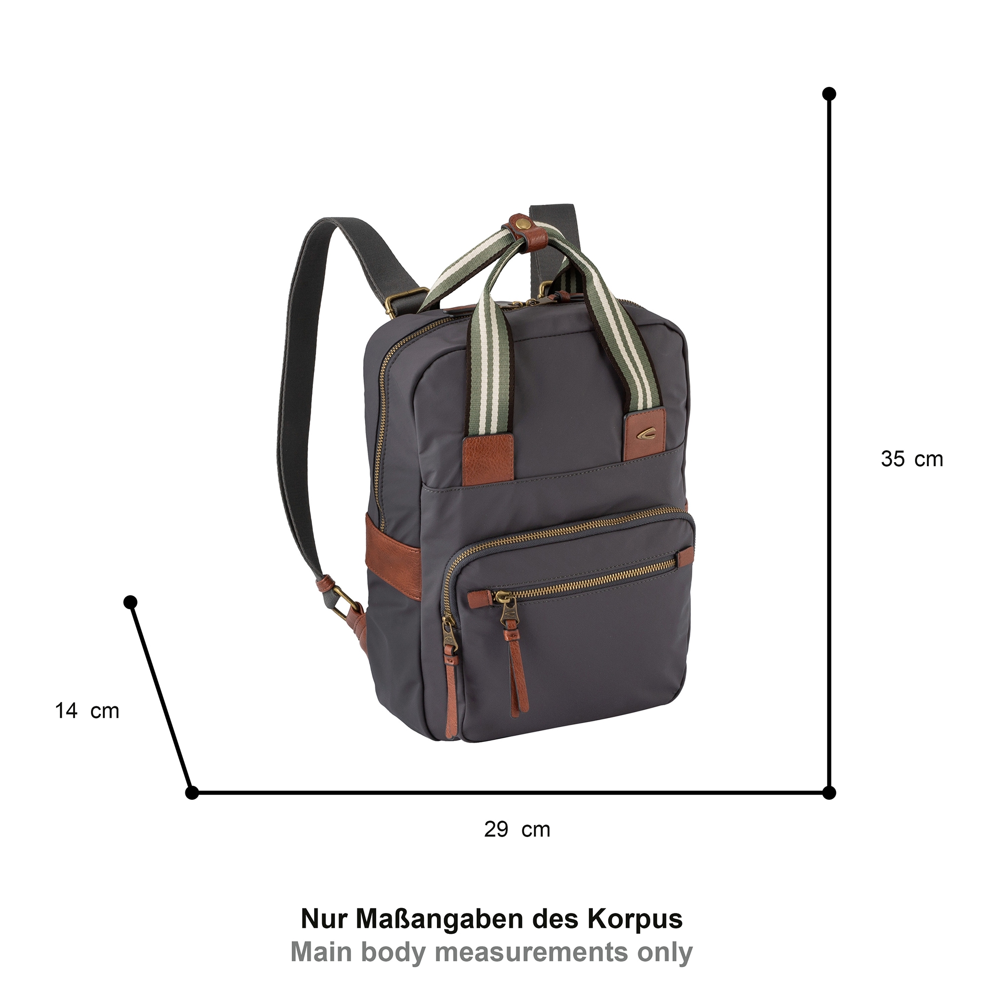 camel active Sac à dos »Bari« aus hochwertigem matten Nylon mit gestreiftem Gewebeband