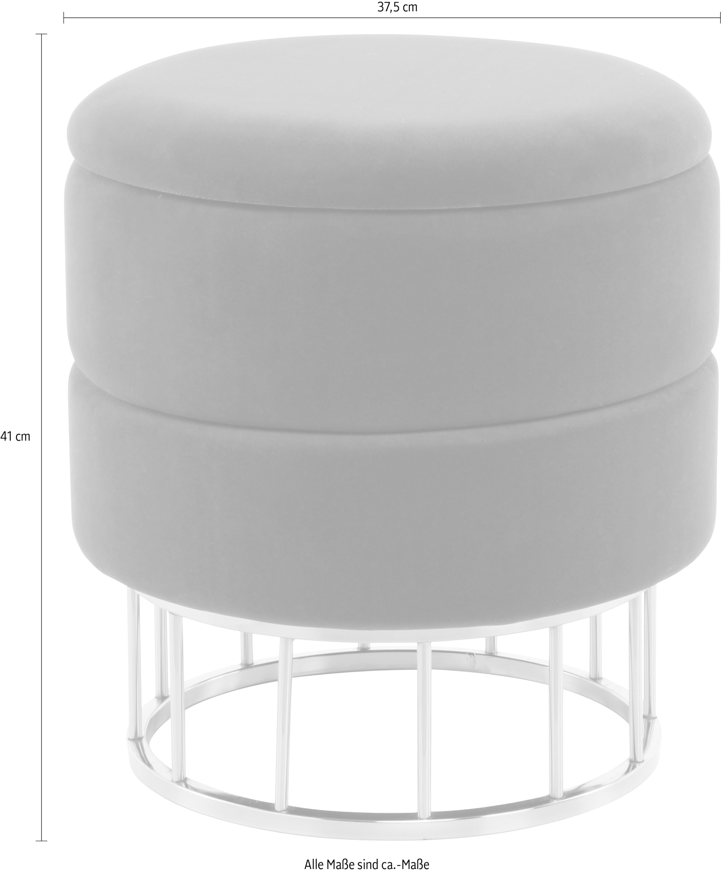 Kayoom Tabouret de rangement »Hocker Zero 525, Sitzhocker mit Komfort,runde, moderne Form« 1 cuis tlg. glamourös, elegant, mit Stauraum, Bezug aus samtweichem Stoff