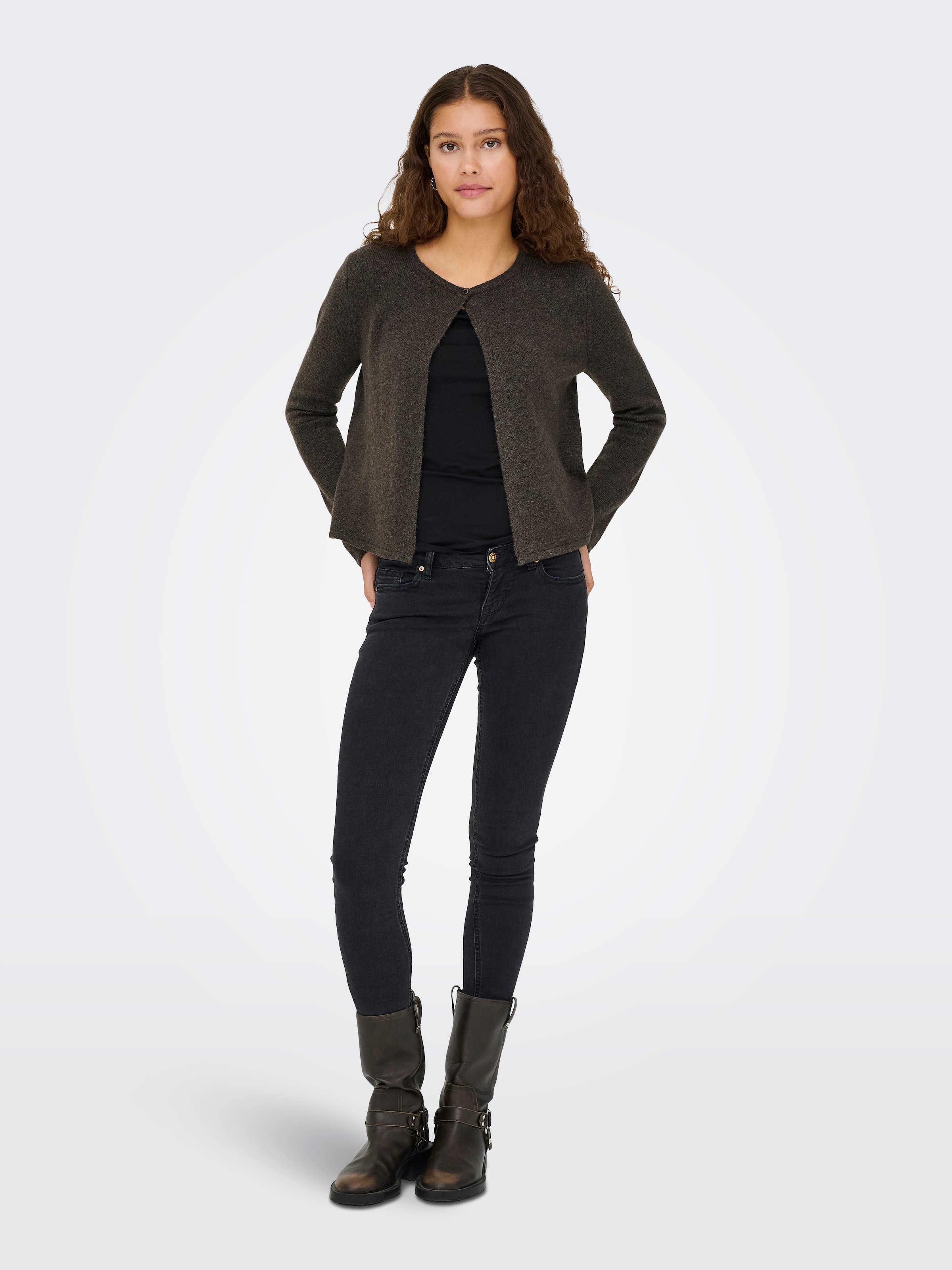 JDY Veste en tricot »JDYRUE LIFE L/S ONEBUTTON CARDI KNT NOOS« mélange de matériaux