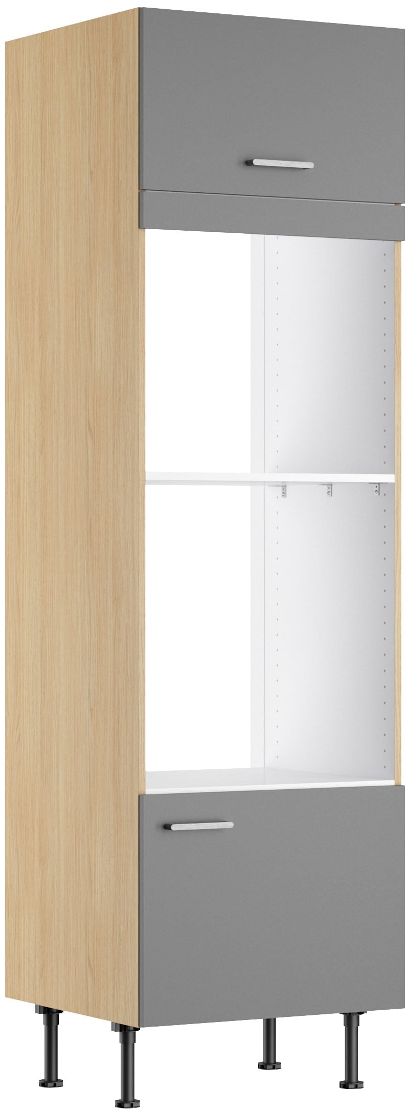 KOCHSTATION Armoire pour micro-ondes »KS-Lucy« Breite 60 cm, mit 1 Tür, 1 Klappe, Soft-Close, höhenverstellbare Füsse