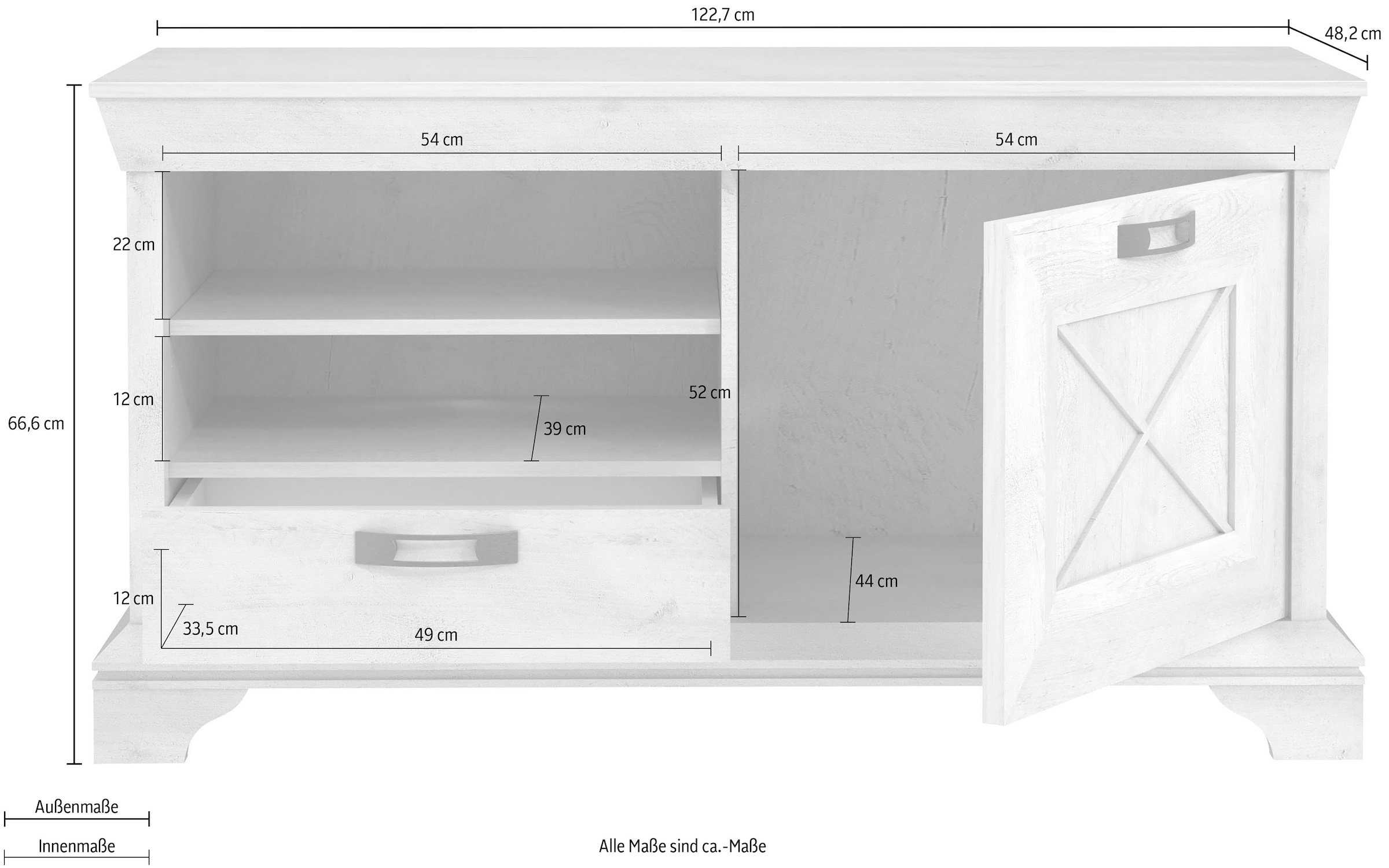 FORTE Lowboard »KashmirTV-Board, TV-Schrank« Breite 122 cm