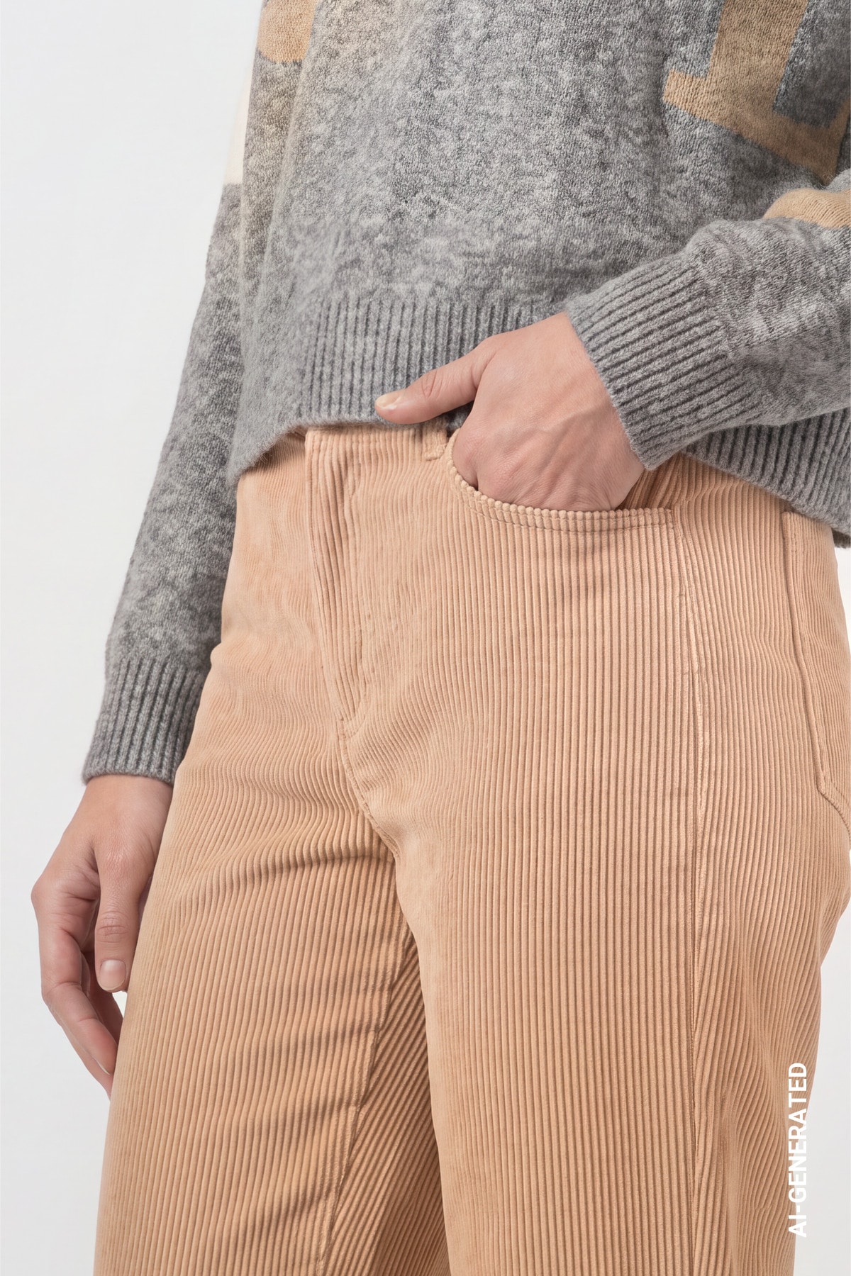 Monari Pantalon en velours côtelé »Hose Cord 78cm«  Regular fit mit praktischen Taschen
