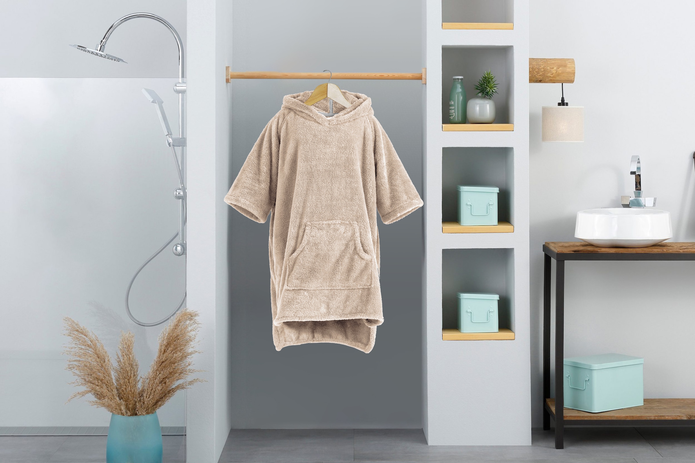 my home Badeponcho »Lillou, für Kinder, ideal für Urlaub oder im Schwimmbad« 1 Stk. tlg., weich und kuschelig, Fleece, plüsch, Surfponcho