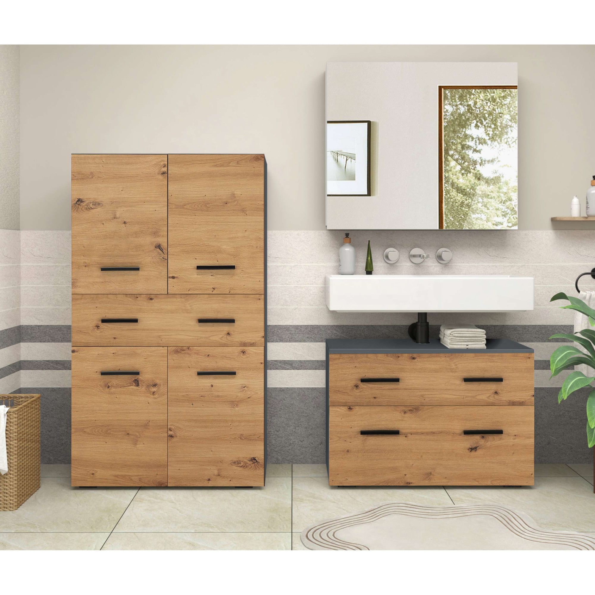 INOSIGN Midischrank »Skara« mit zwei variablen Einlegeböden