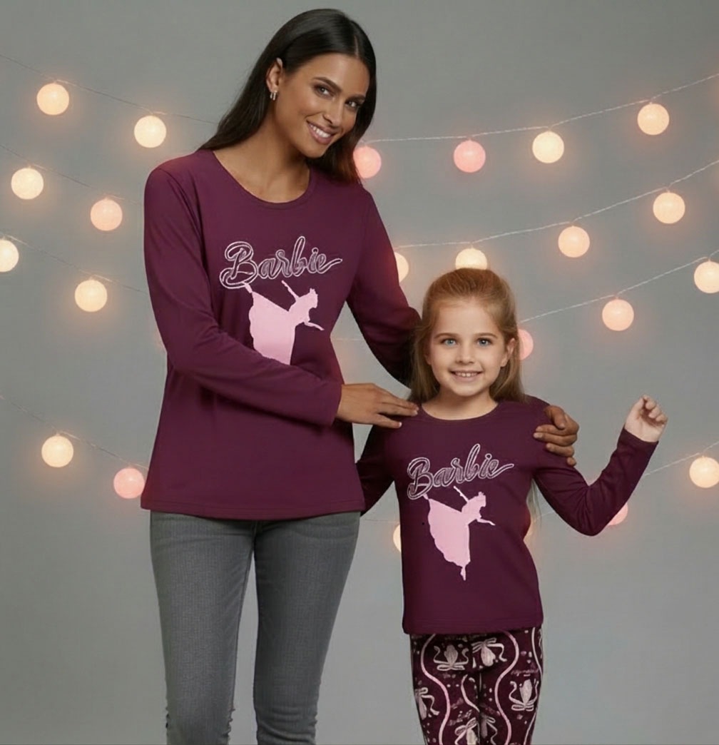 KIDSWORLD Langarmshirt »BARBIE Glitzerdruck Shirt für kleine Mädchen, Mama&Me Style, Mattel« BARBIE Nussknacker Shirt, Mini-Me