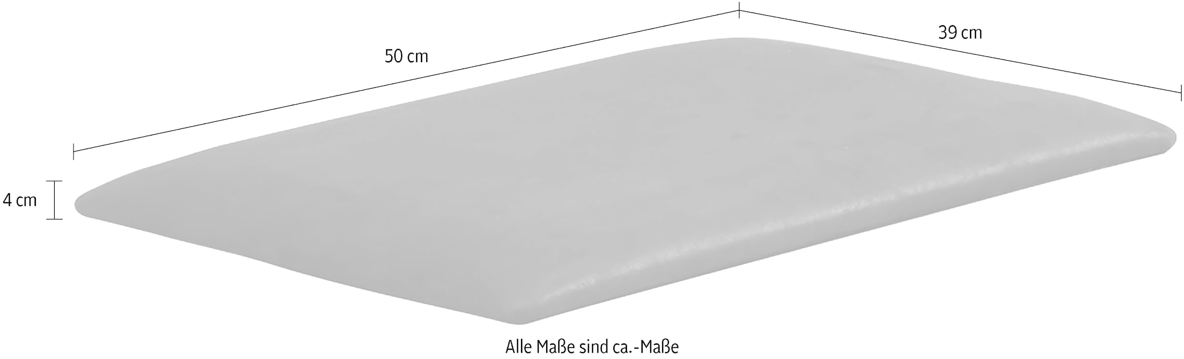 massivline&more Coussin d'appui »Oviedo, Polster, Sitzkissen, Sitzpolster, Auflagepolster« coussin d'assise amovible (déplaçable), L/H/P : 50x4x39 cm