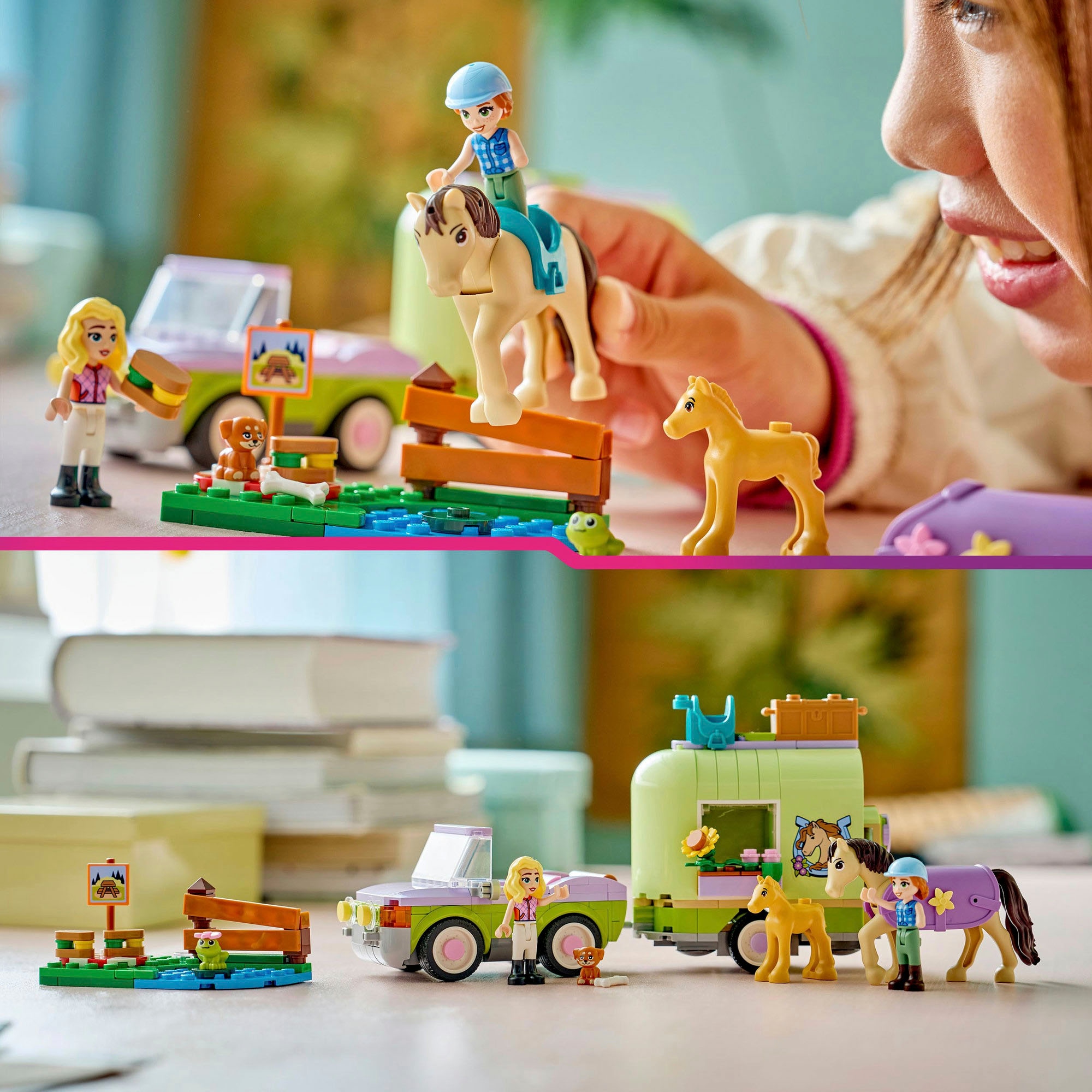 LEGO® Pions de construction »Pferd und Fohlen mit Pferdeanhänger (42695), LEGO Friends«