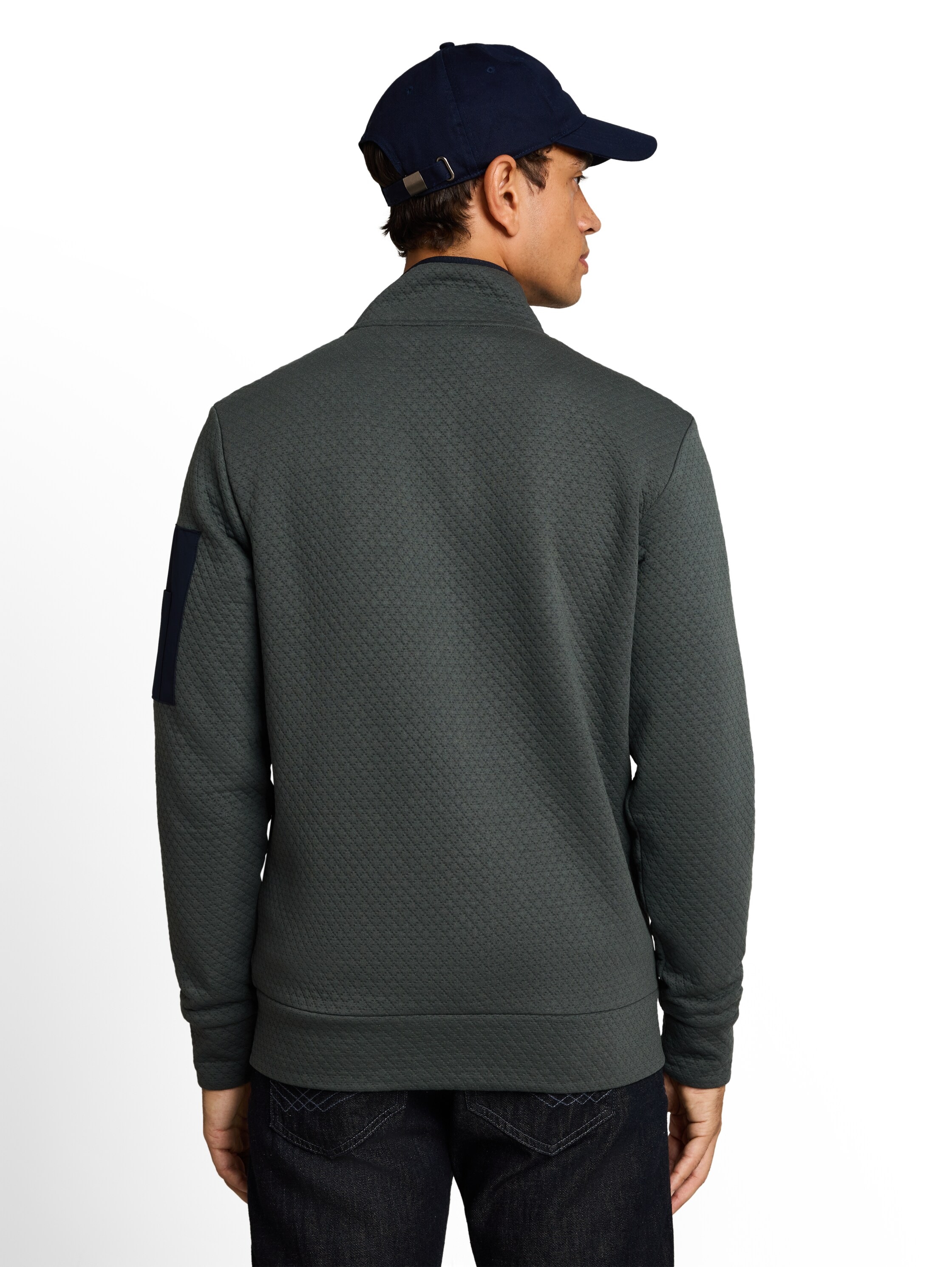 TOM TAILOR Veste sweat Col montant pratique avec fermeture éclair / look sportif