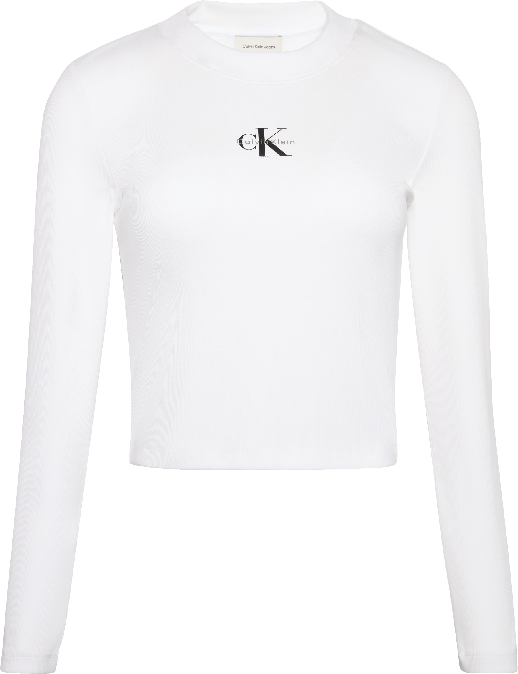 Calvin Klein Jeans T-shirt à manches longues Rundhalsausschnitt, figurbetonte Passform, Logodruck