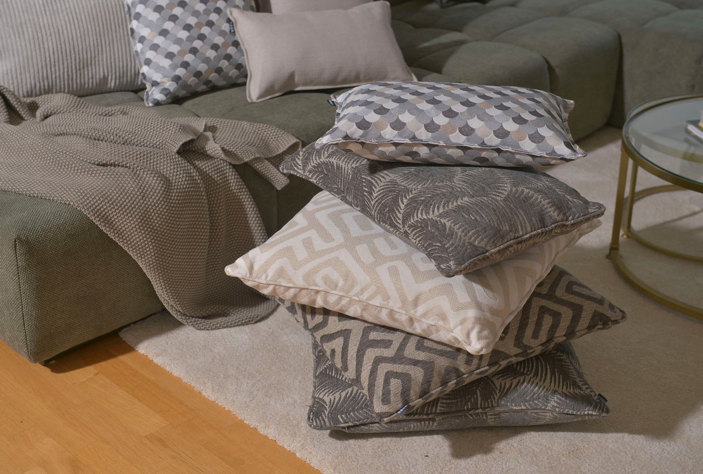 H.O.C.K. Dekokissen »Naira« mit geometrischem Muster, Kissenhülle mit Füllung, 1 Stück